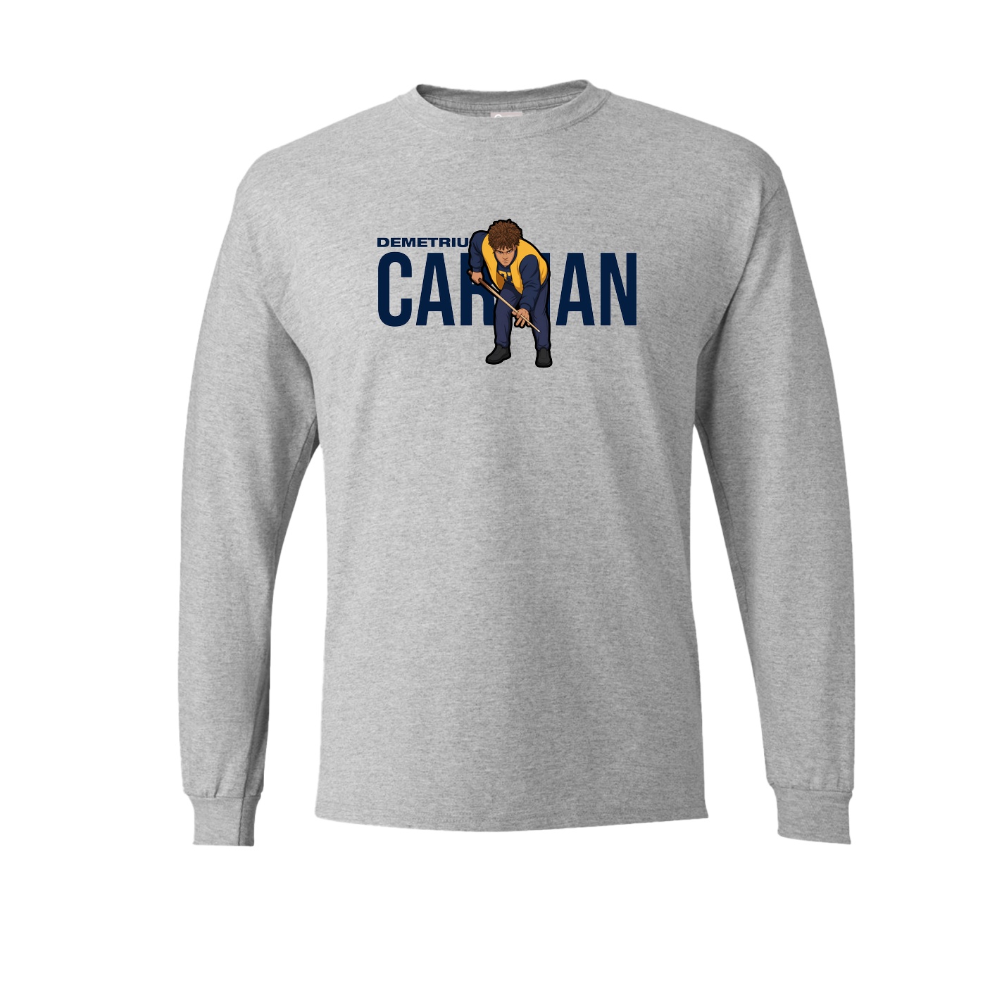 Long Sleeve Tee — Player Name in Grey