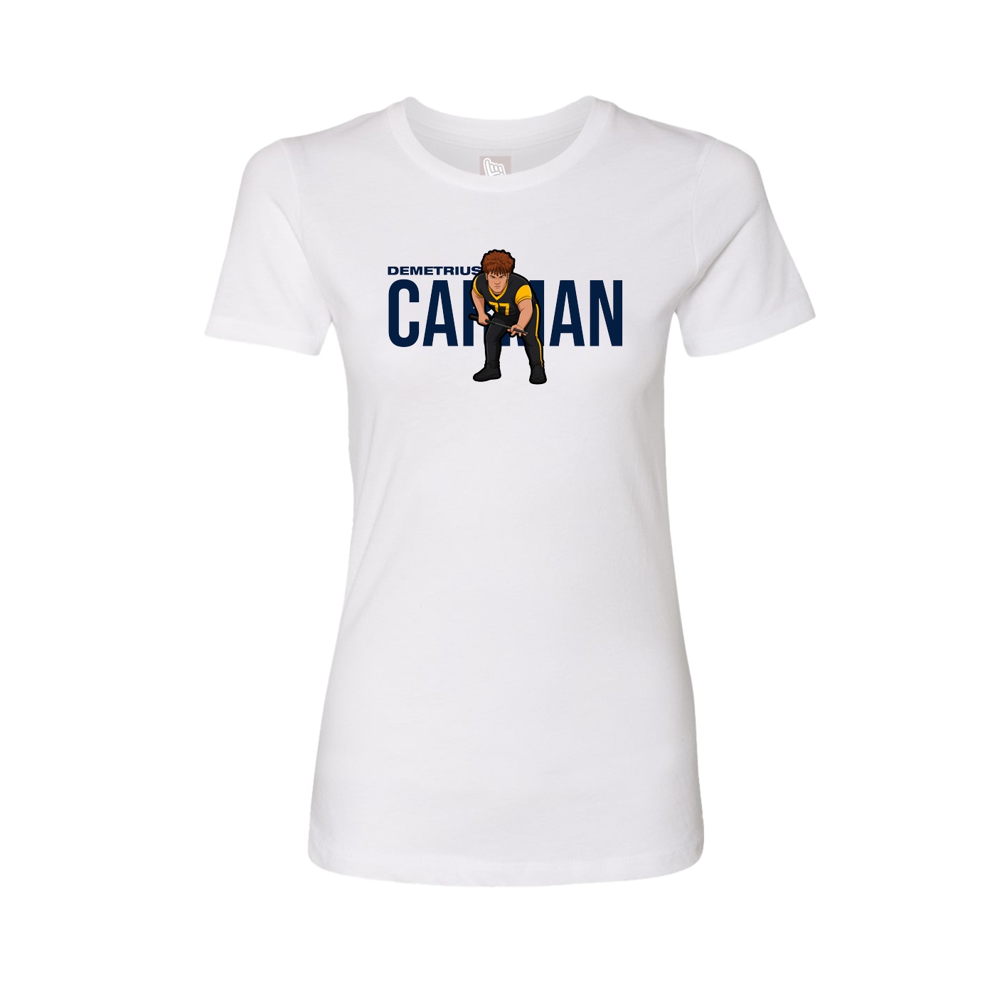 Fitted Women's Tee — Player Name in White
