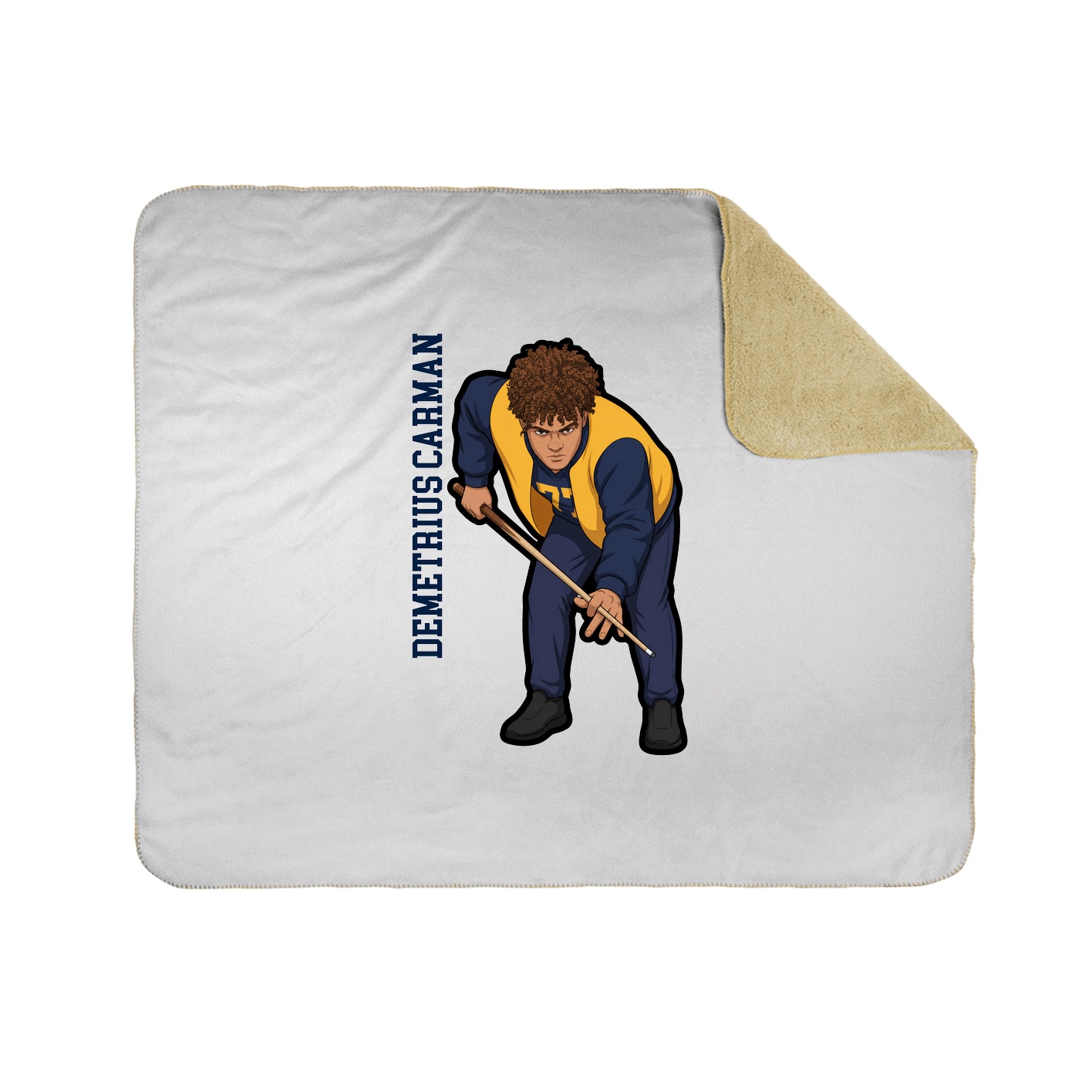 Throw Blanket — Name Vertical in White
