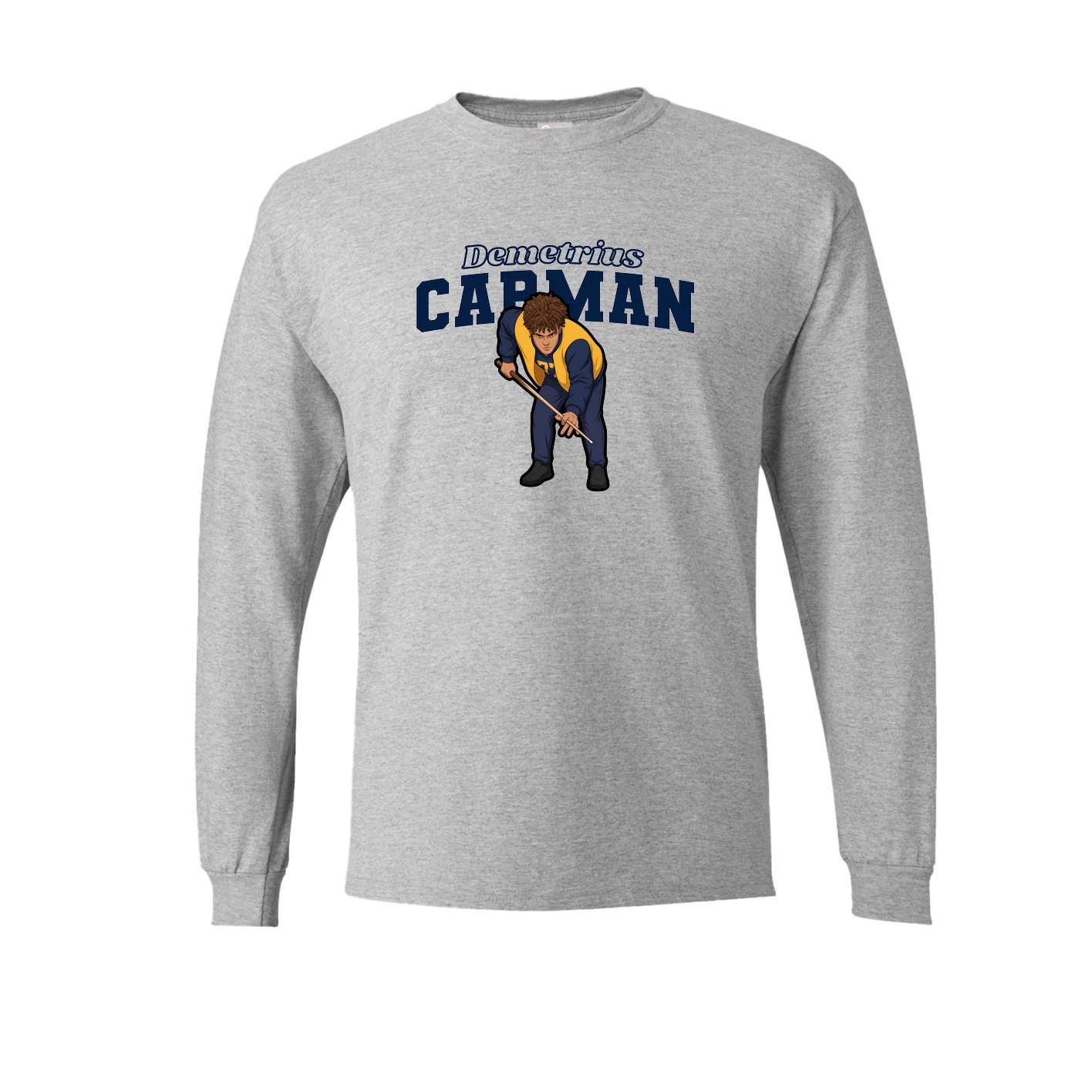 Long Sleeve Tee — Name Arch in Grey