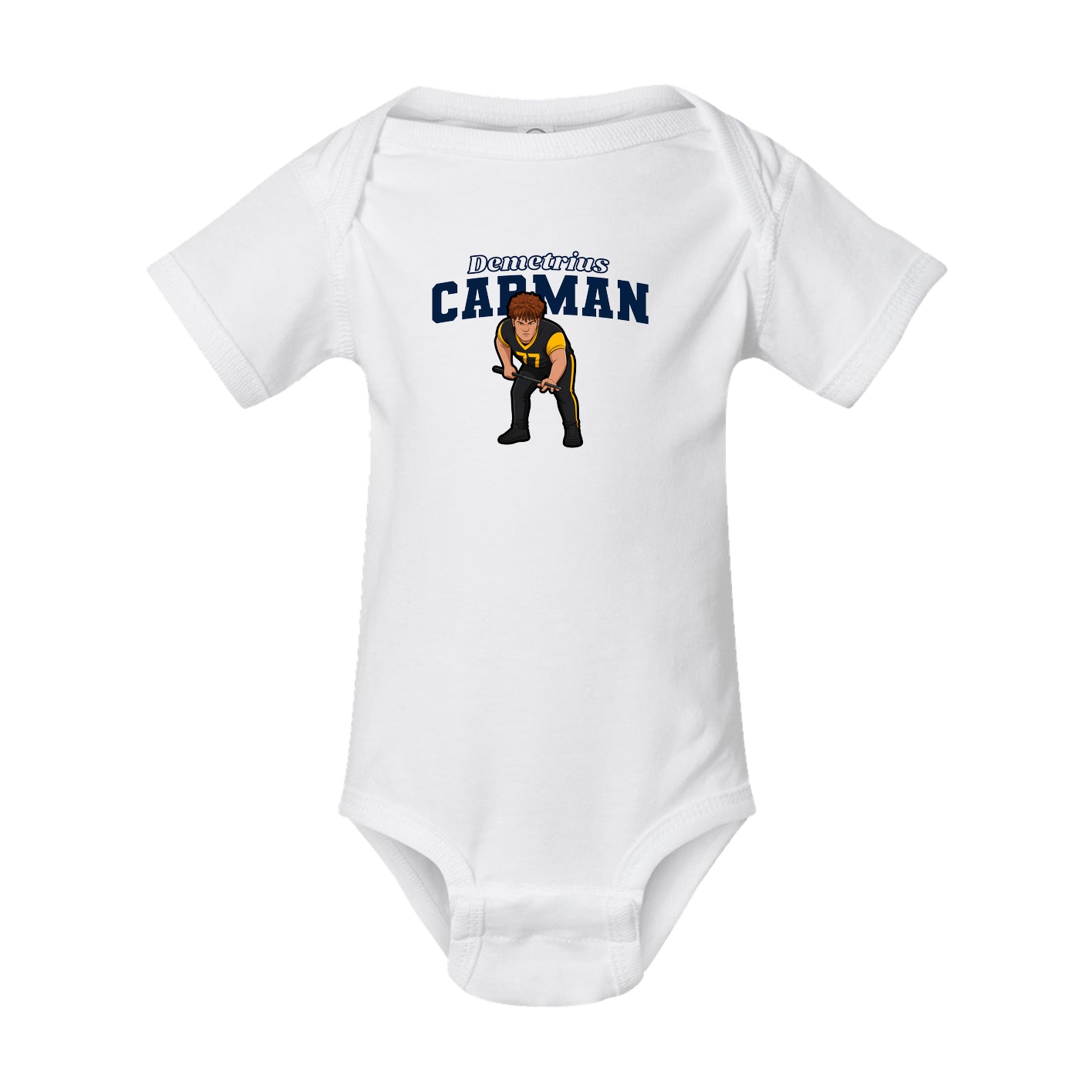Baby Onesie — Name Arch in White