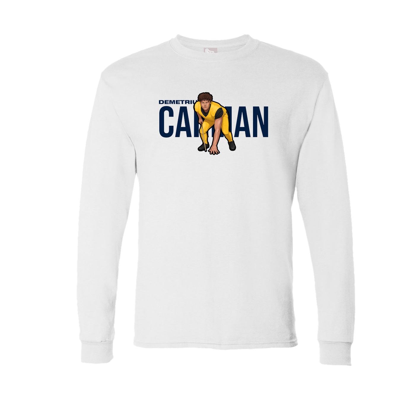 Long Sleeve Tee — Player Name in White