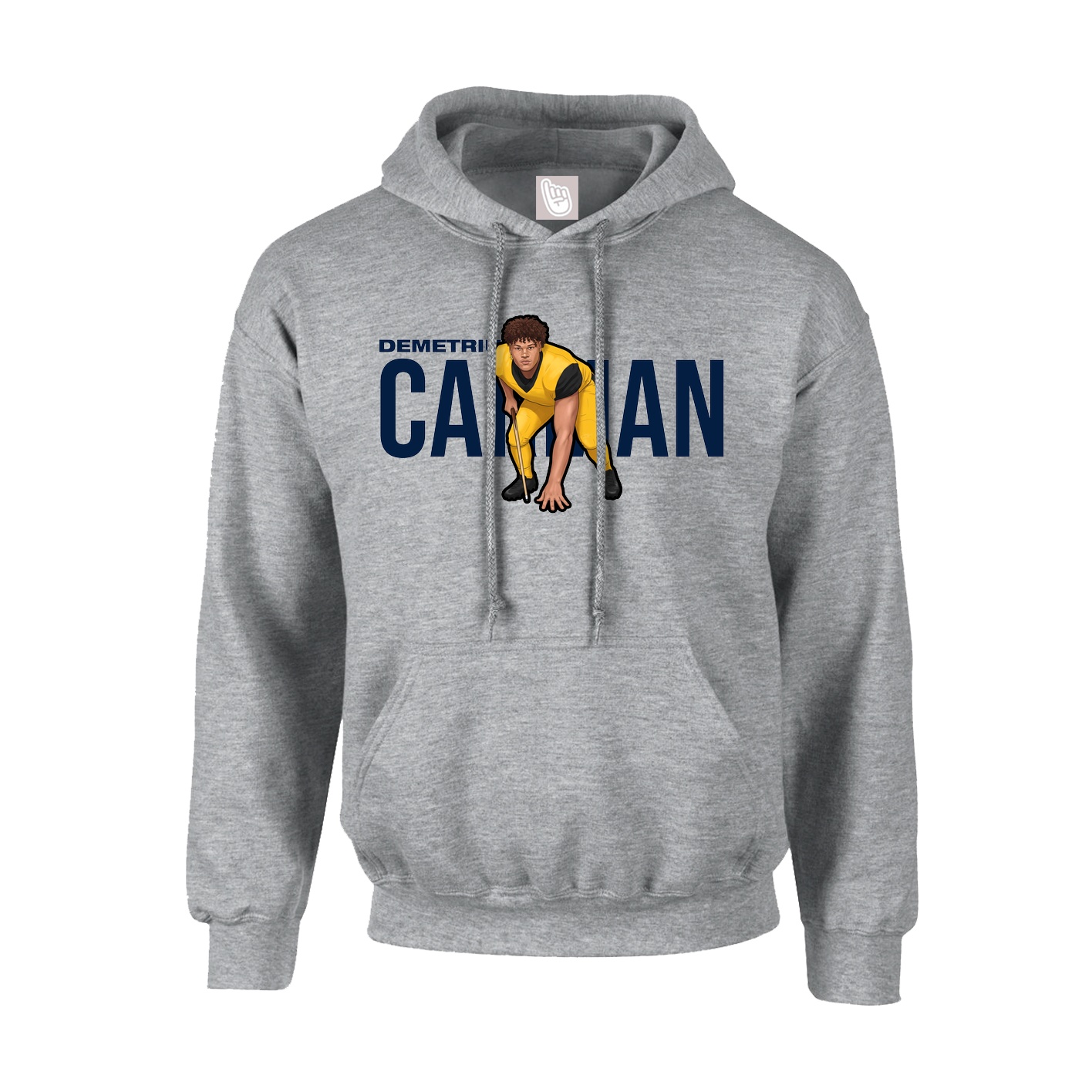 Hoodie — Player Name in Grey
