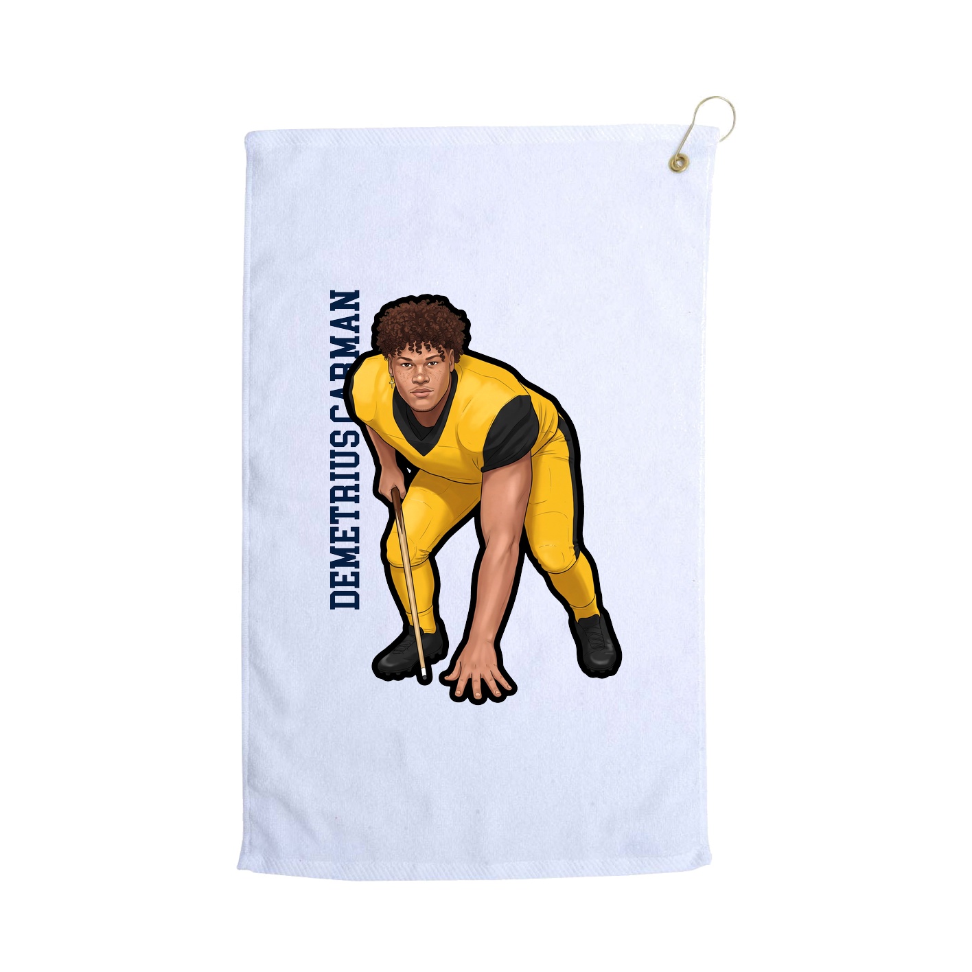 Golf Towel — Name Vertical in White