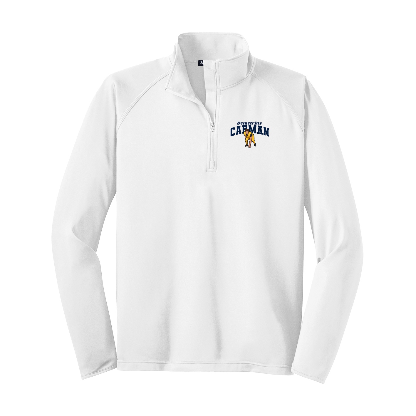 Q-Zip Pullover — Signature Arch in White