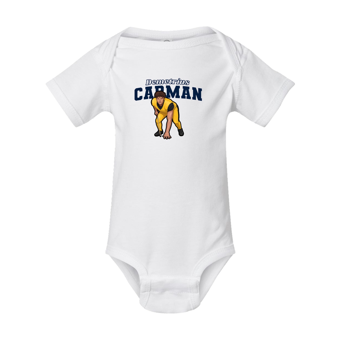 Baby Onesie — Name Arch in White
