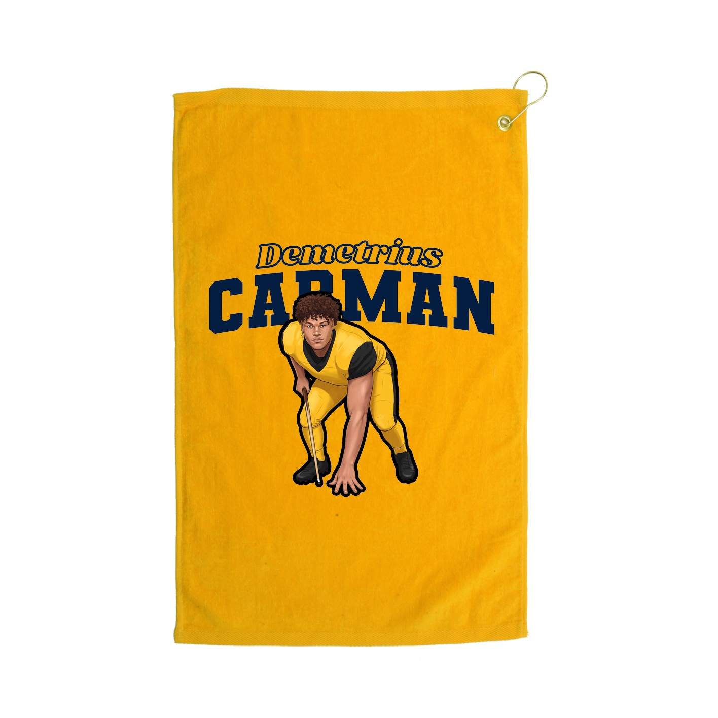 Golf Towel — Name Arch in Gold