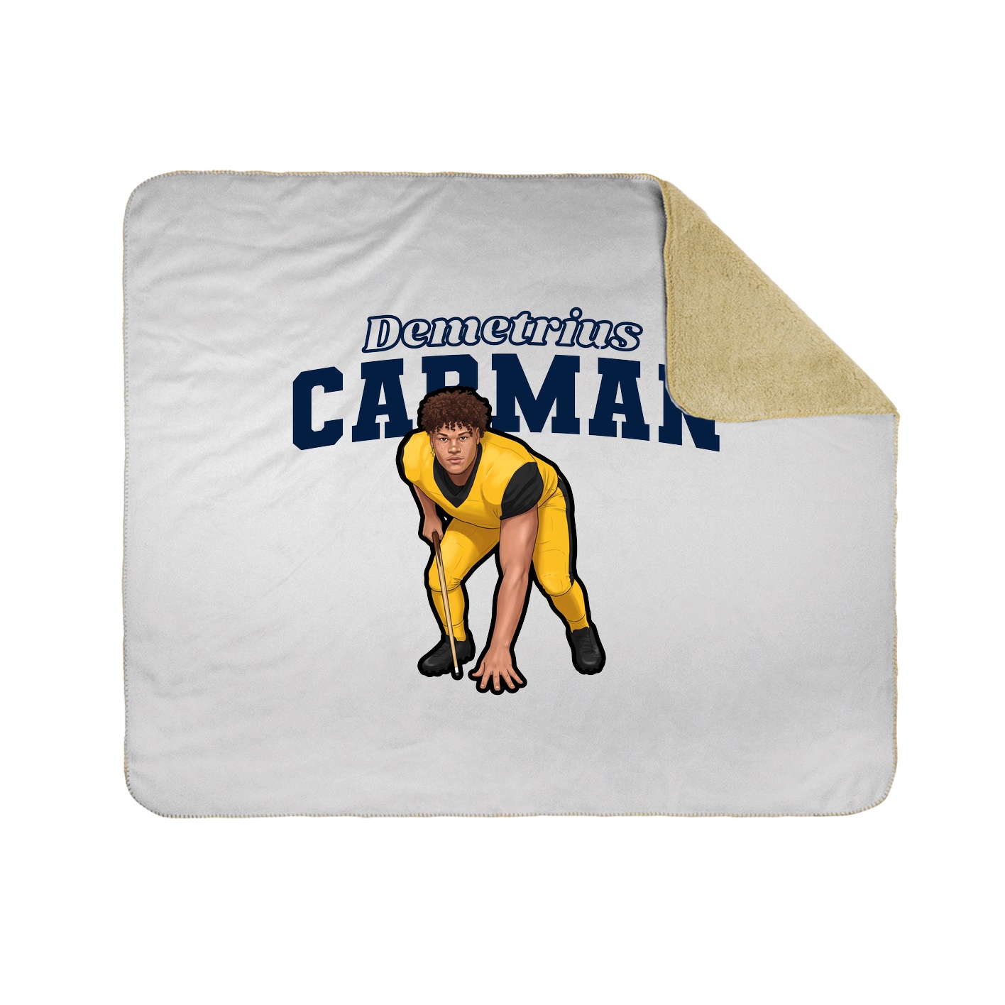 Throw Blanket — Name Arch in White