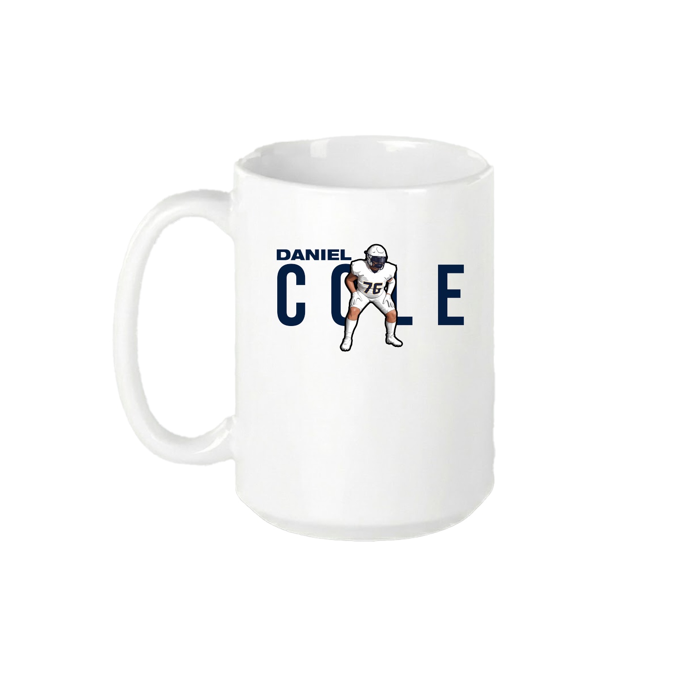 15oz Coffee Mug — Player Name in White