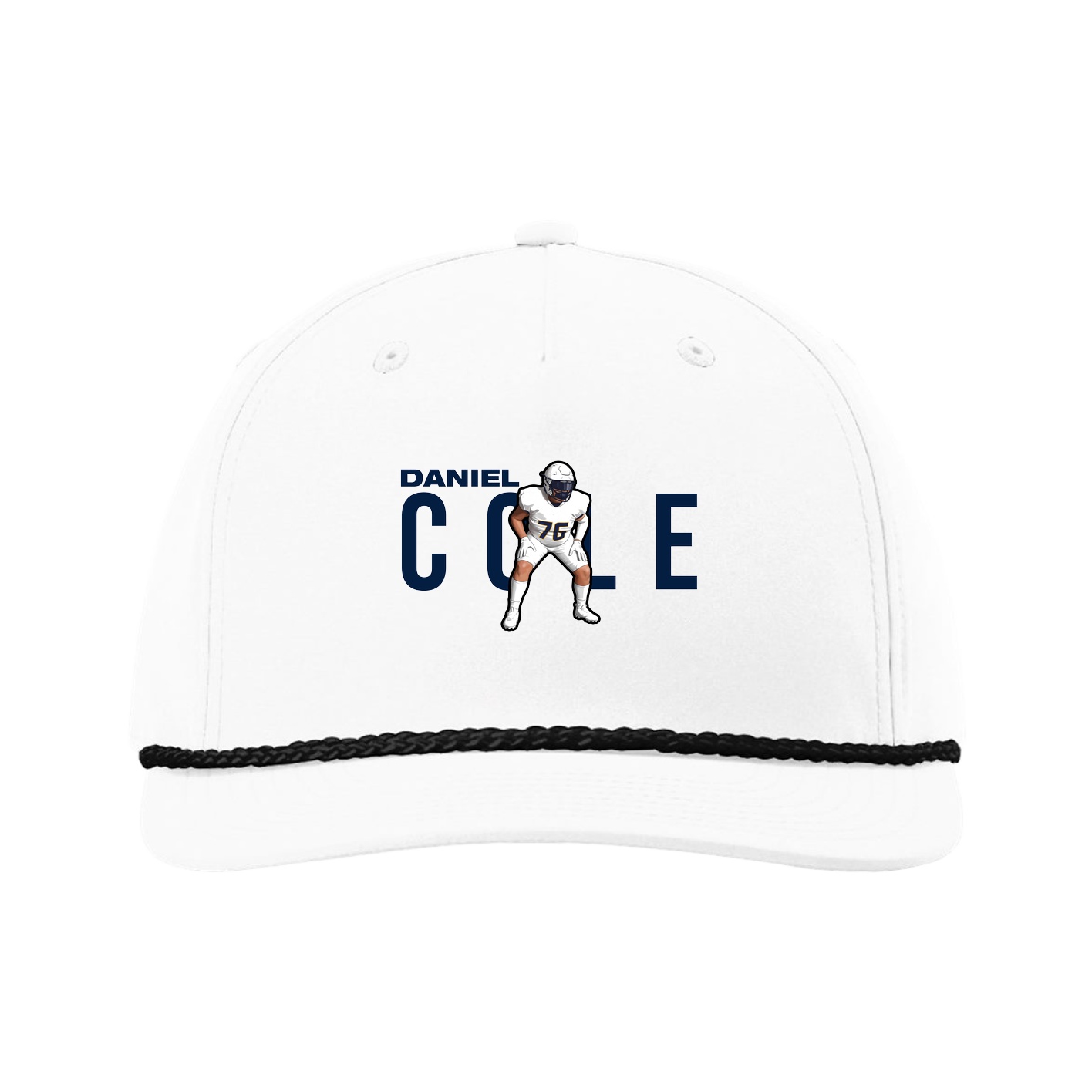 Five-Panel Classic Rope Cap — Player Name in White