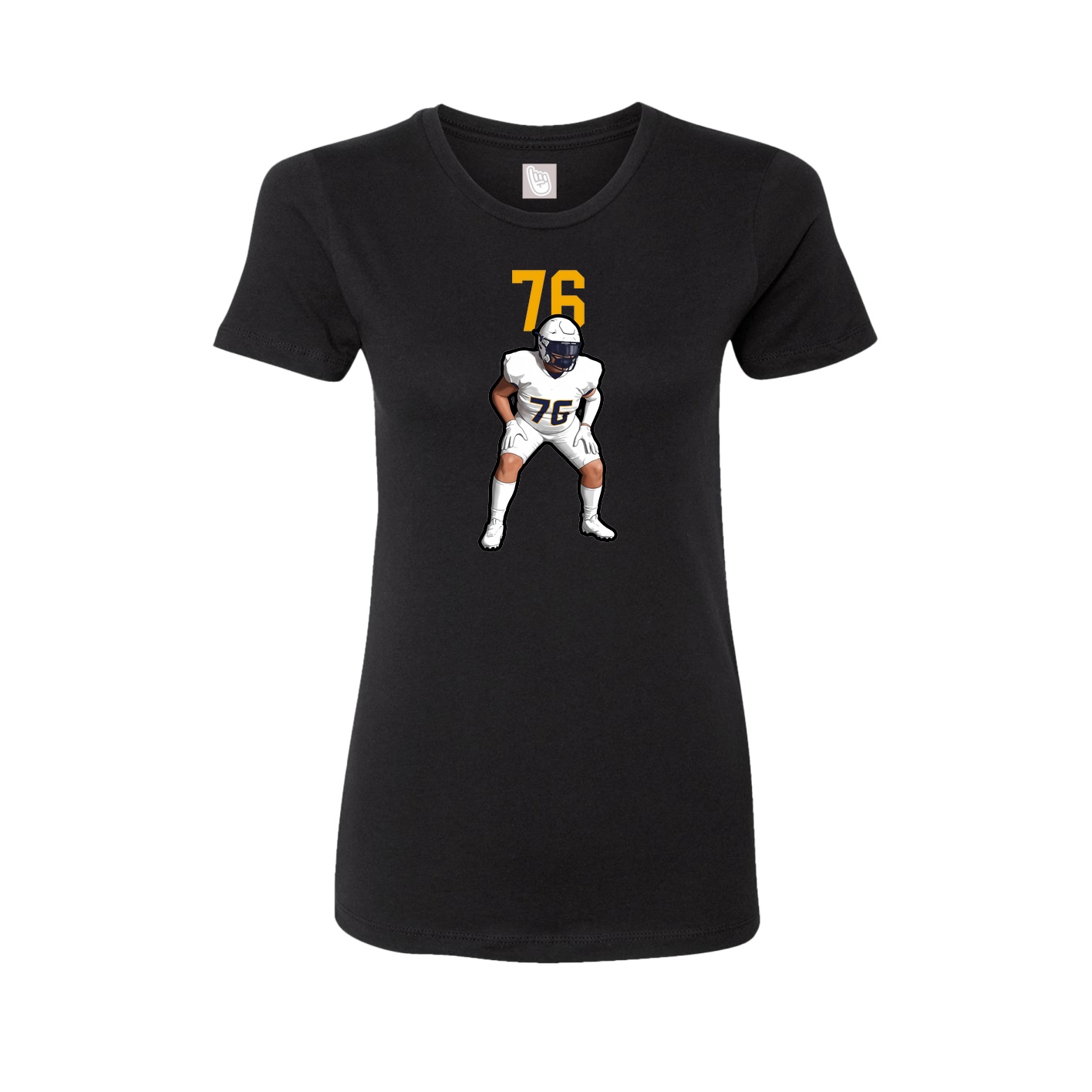 Fitted Women's Tee — Number Top in Black