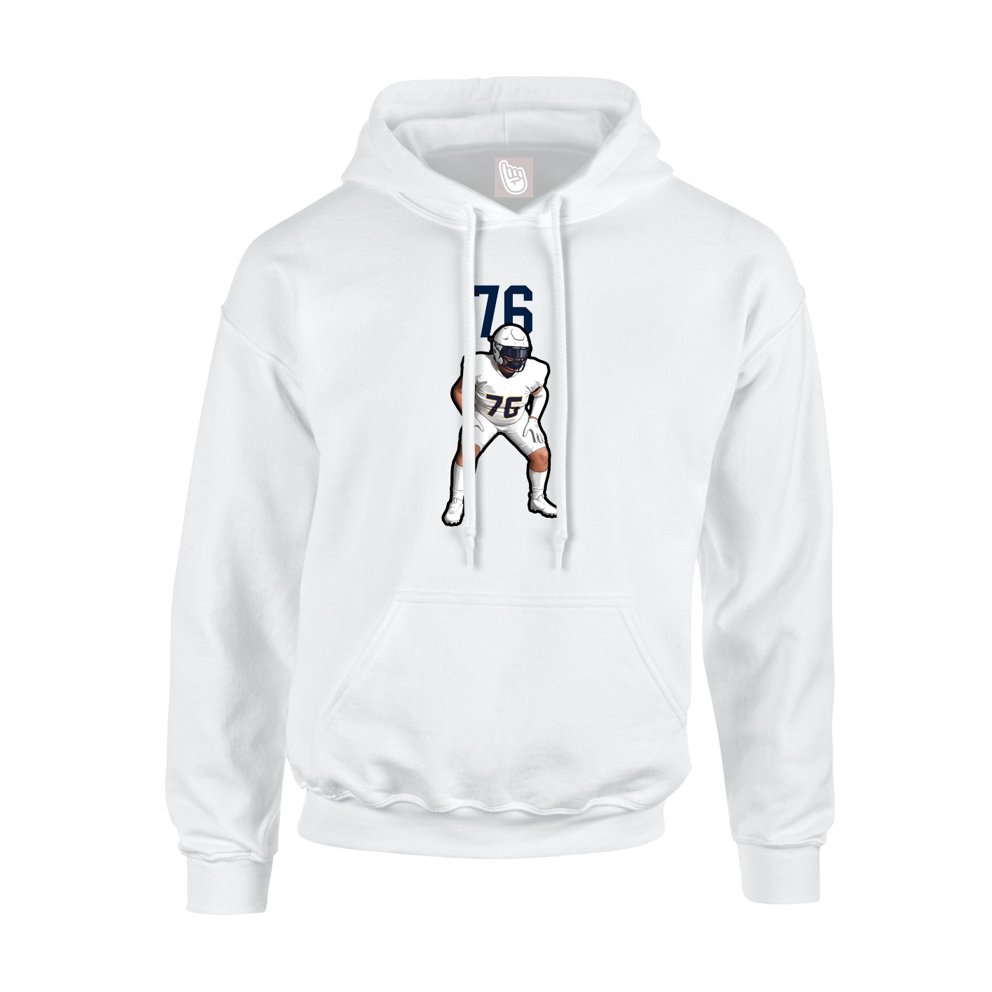 Hoodie — Number Top in White