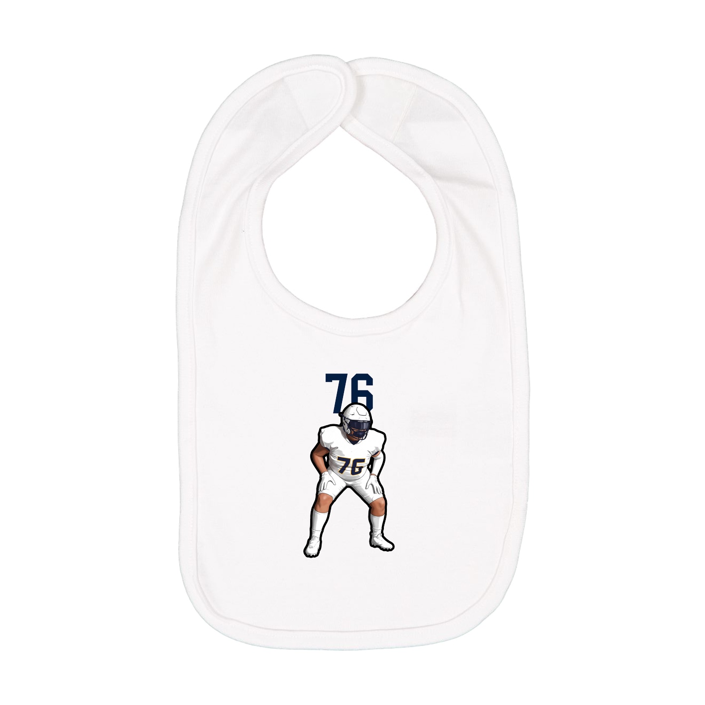 Infant Bib — Number Top in White