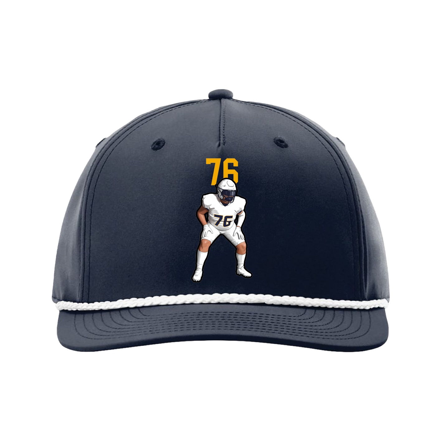 Five-Panel Classic Rope Cap — Number Top in Navy