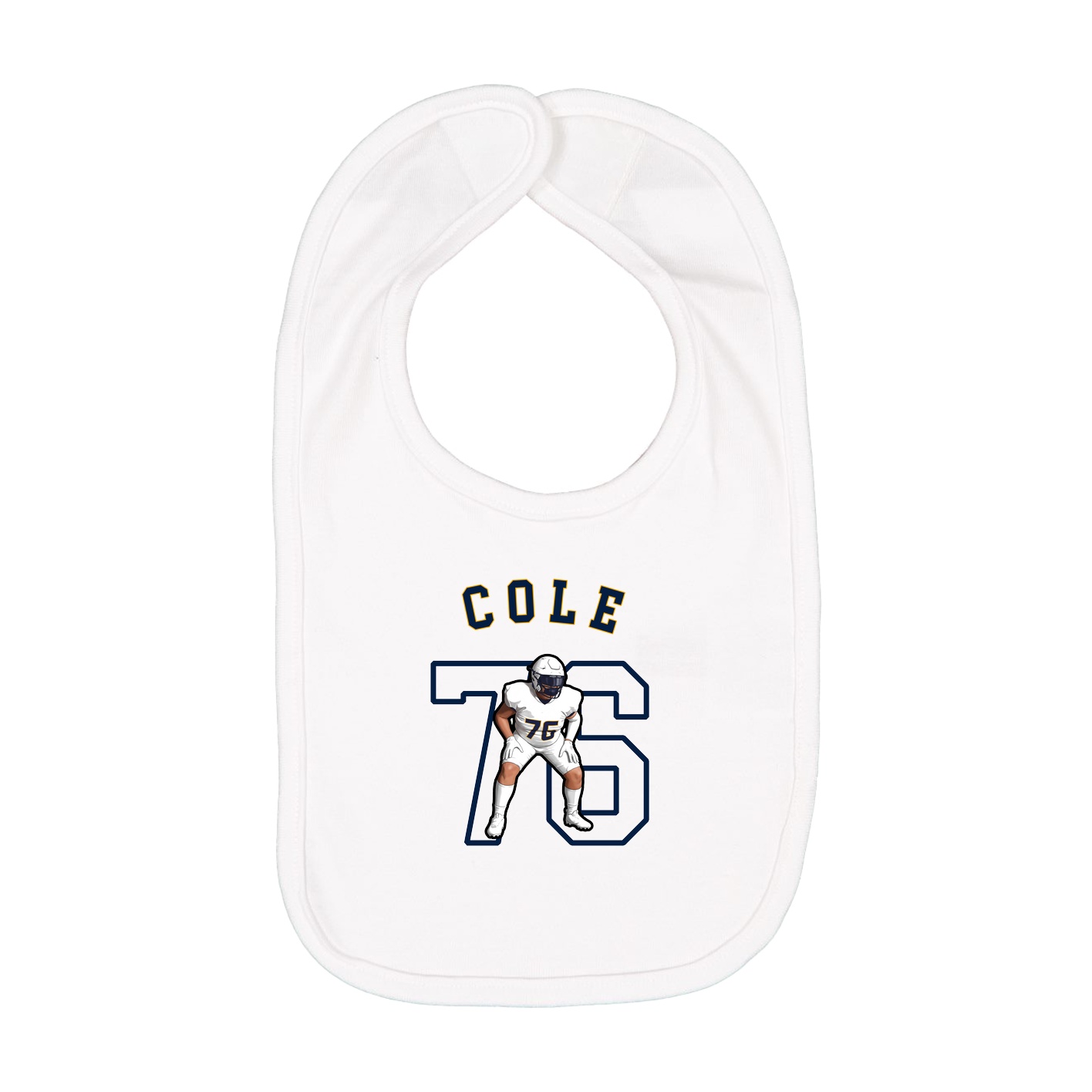 Infant Bib — Shirsey Arch in White