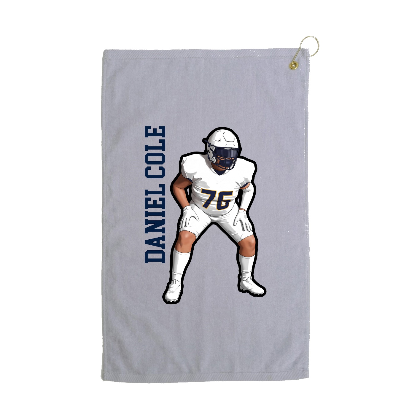 Golf Towel — Name Vertical in Grey