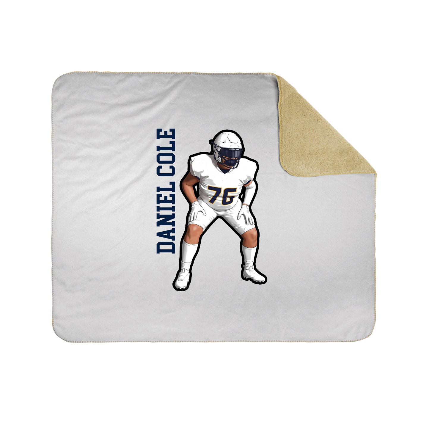 Throw Blanket — Name Vertical in White
