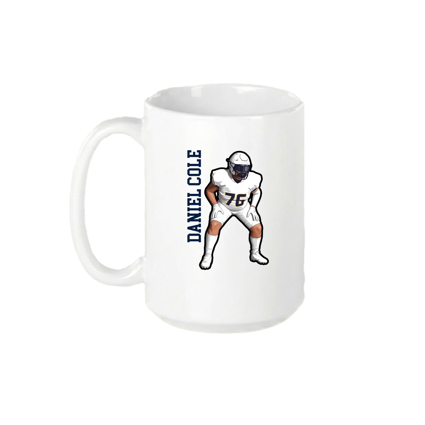 15oz Coffee Mug — Name Vertical in White