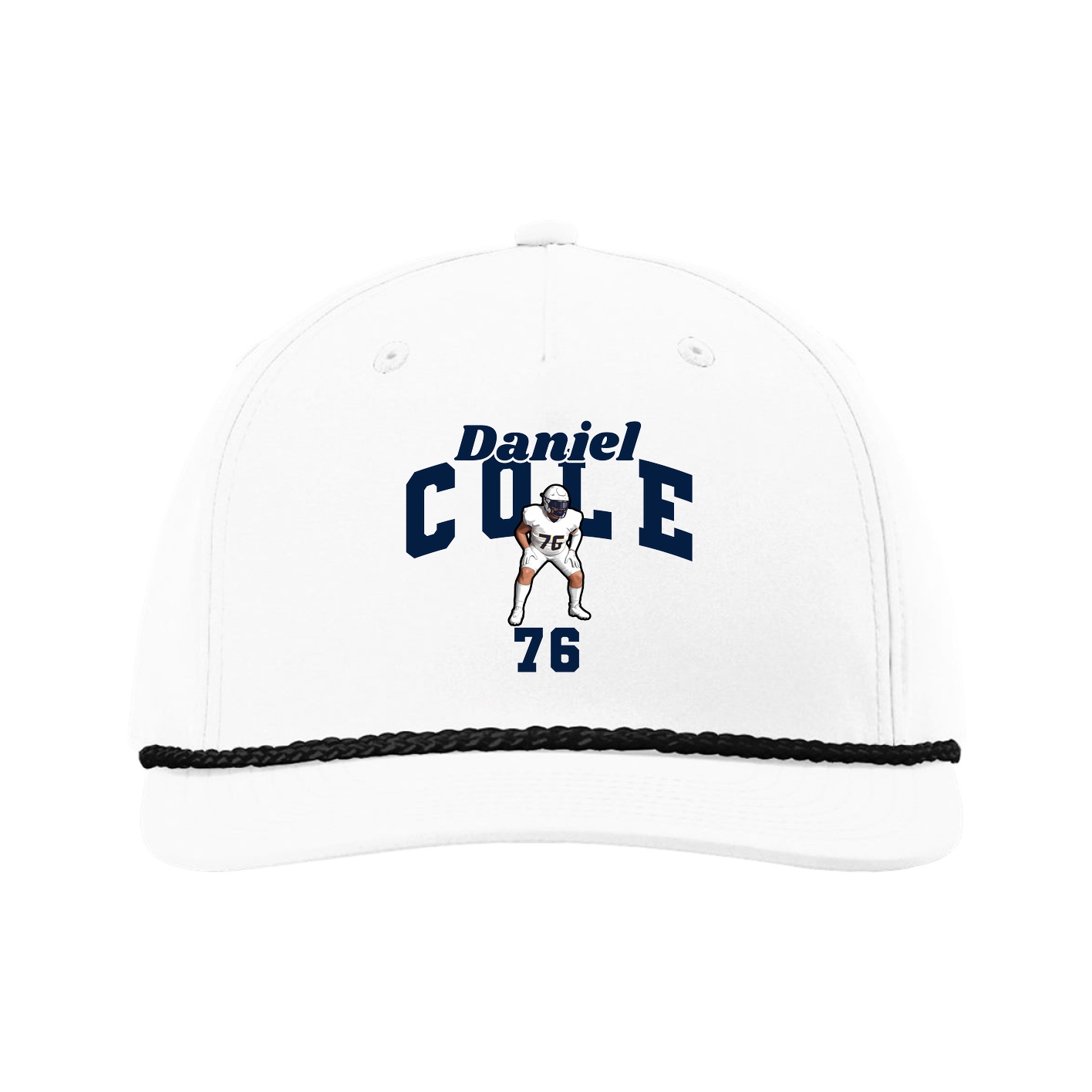 Five-Panel Classic Rope Cap — Signature Arch in White