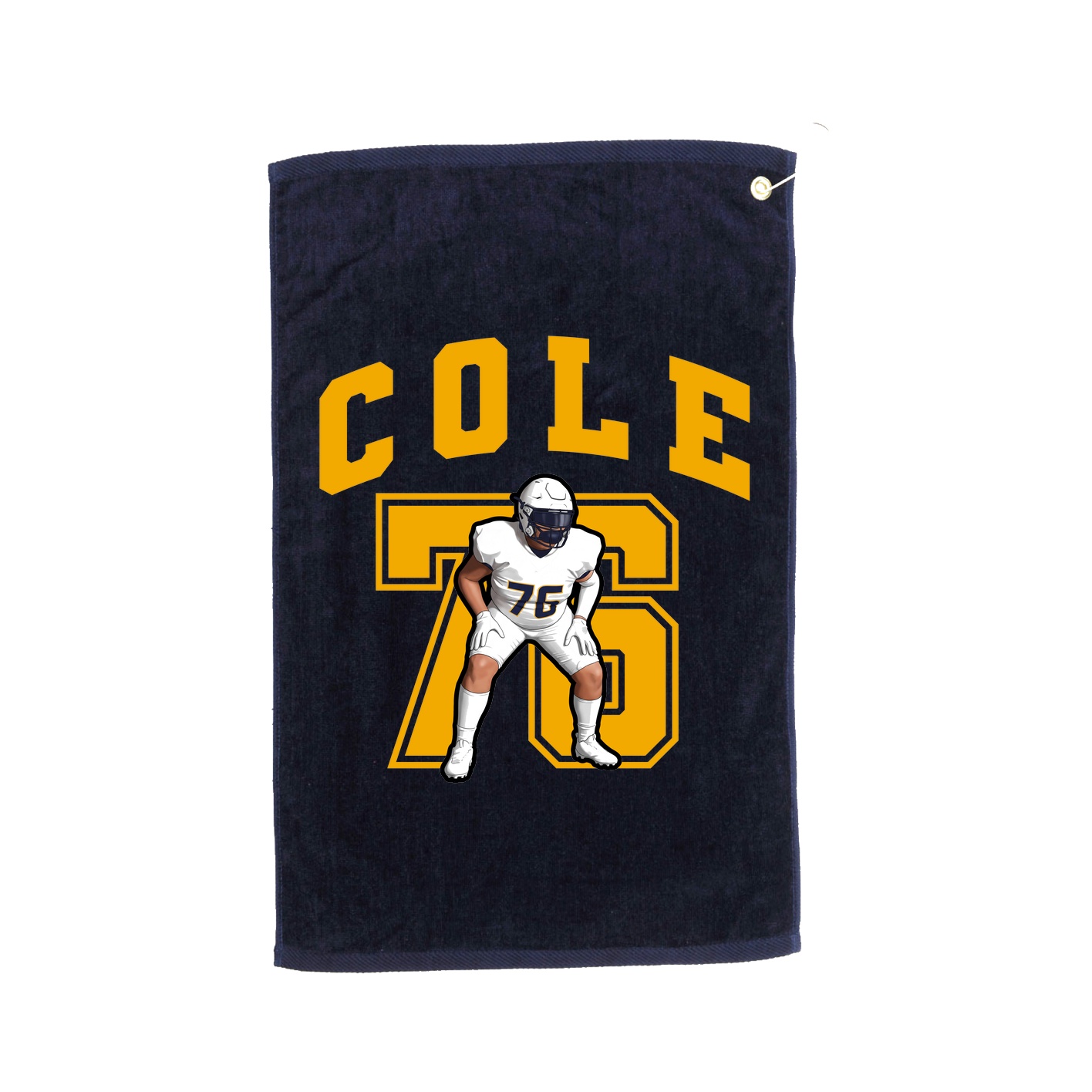 Golf Towel — Number in Navy