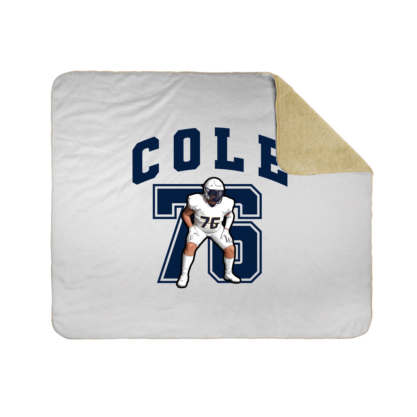 Throw Blanket — Number in White