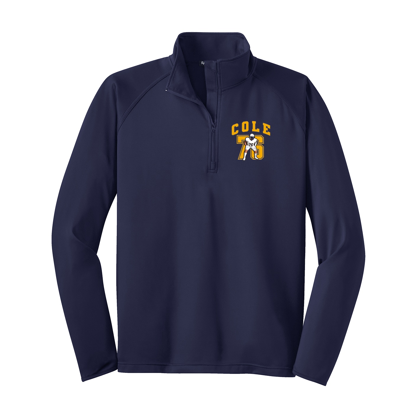 Q-Zip Pullover — Number in Navy