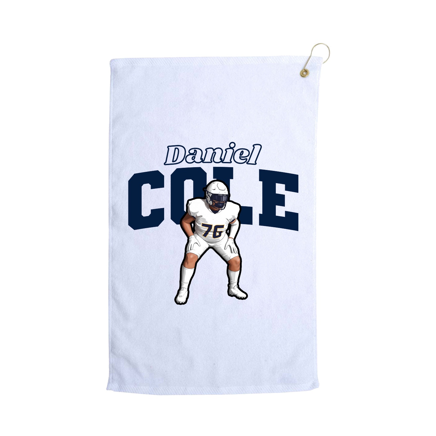 Golf Towel — Name Arch in White