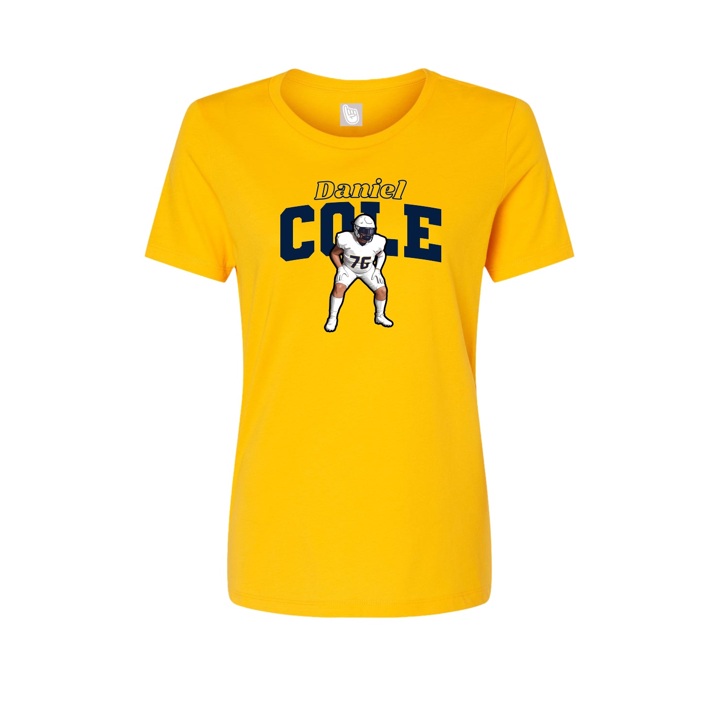 Fitted Women's Tee — Name Arch in Gold