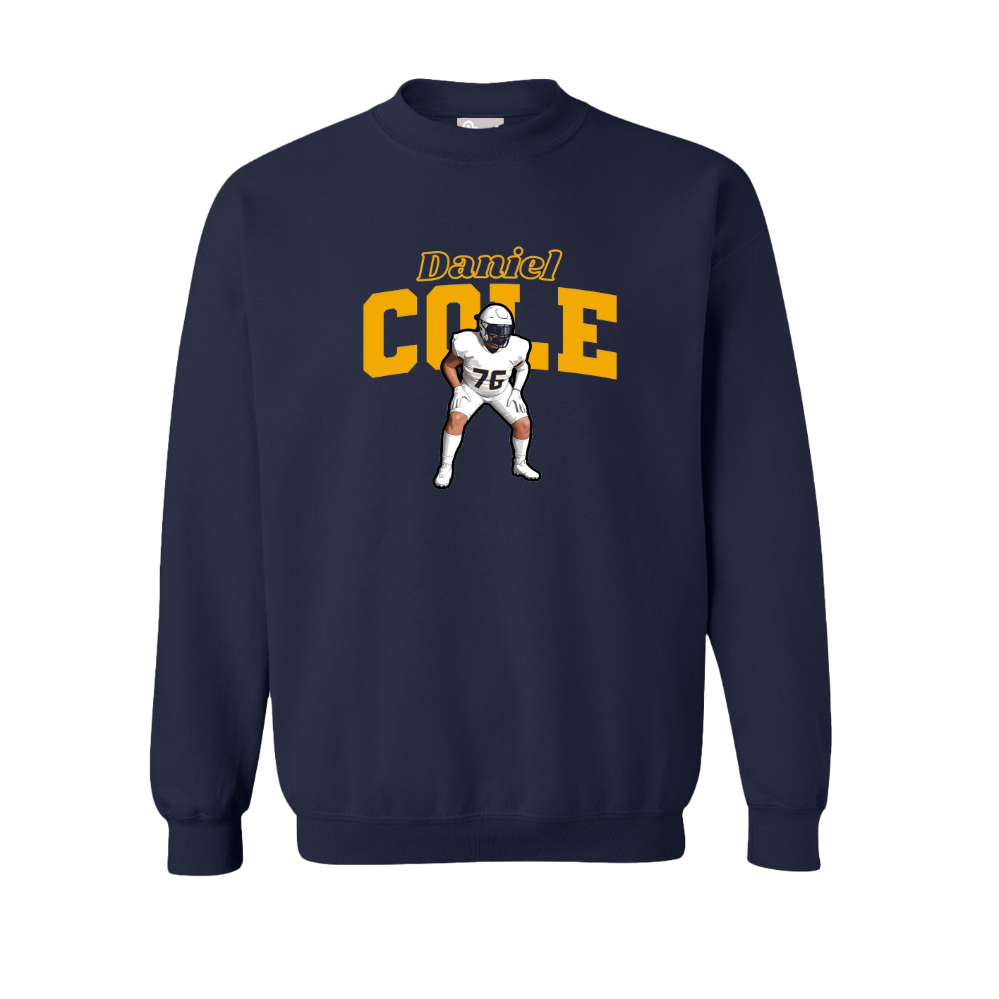 Fleece Crew — Name Arch in Navy