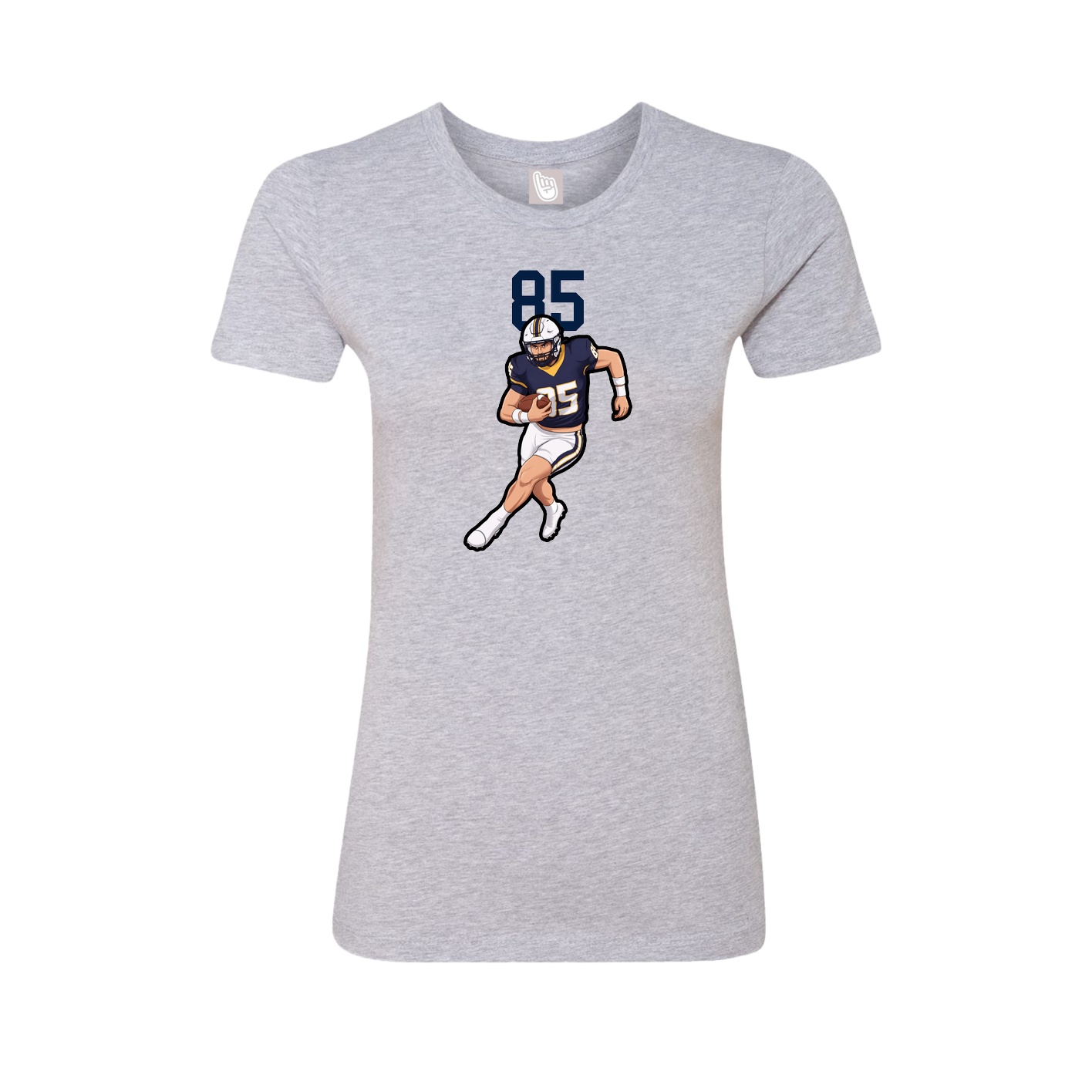 Fitted Women's Tee — Number Top in Grey