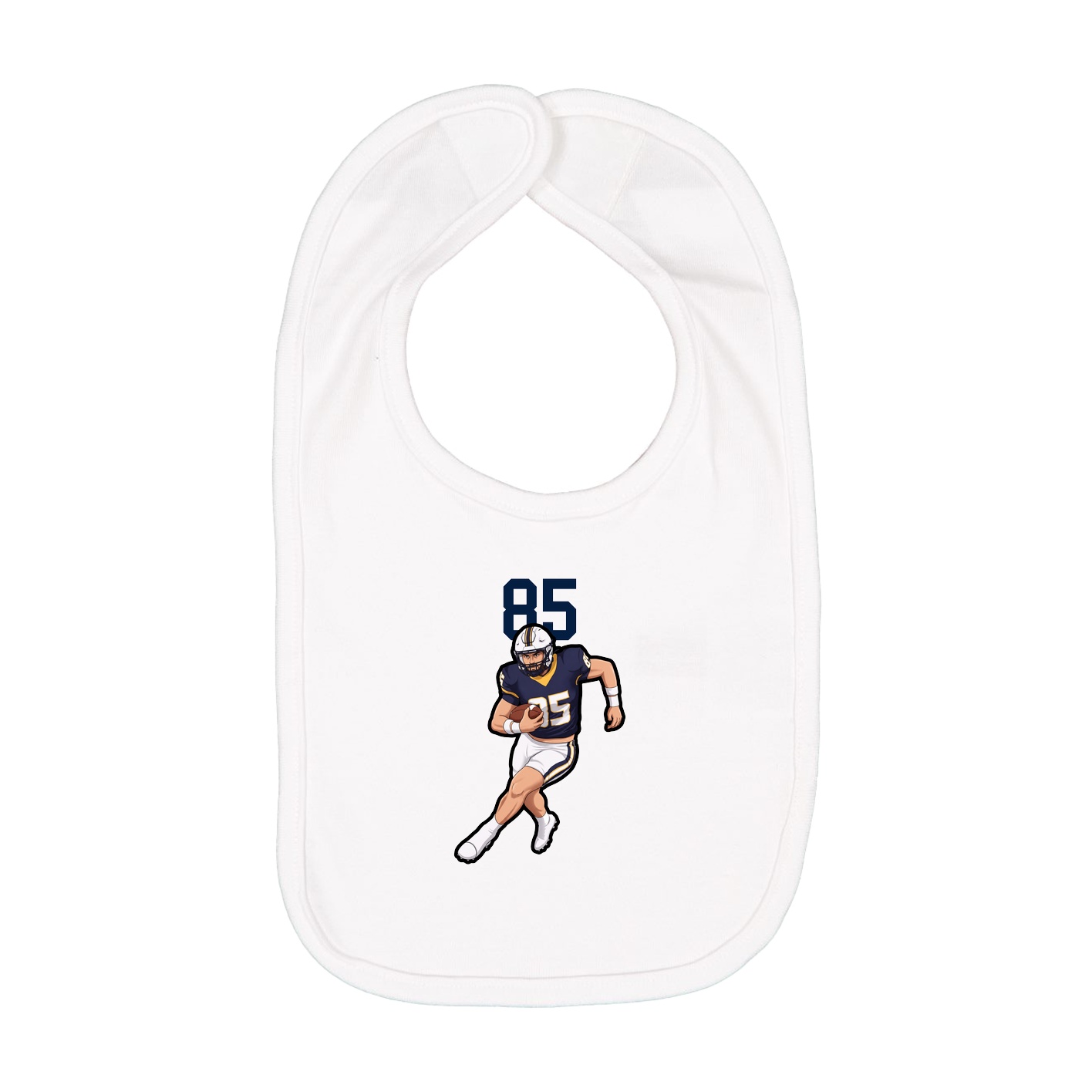 Infant Bib — Number Top in White