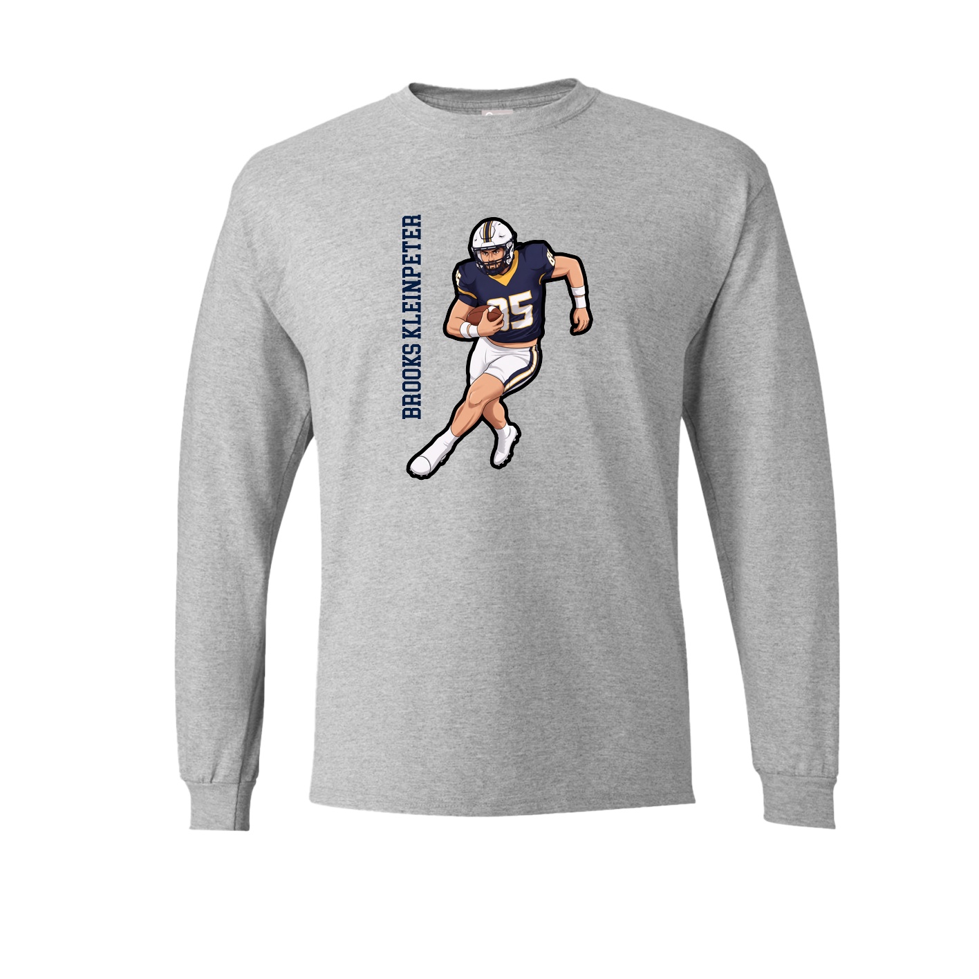 Long Sleeve Tee — Name Vertical in Grey