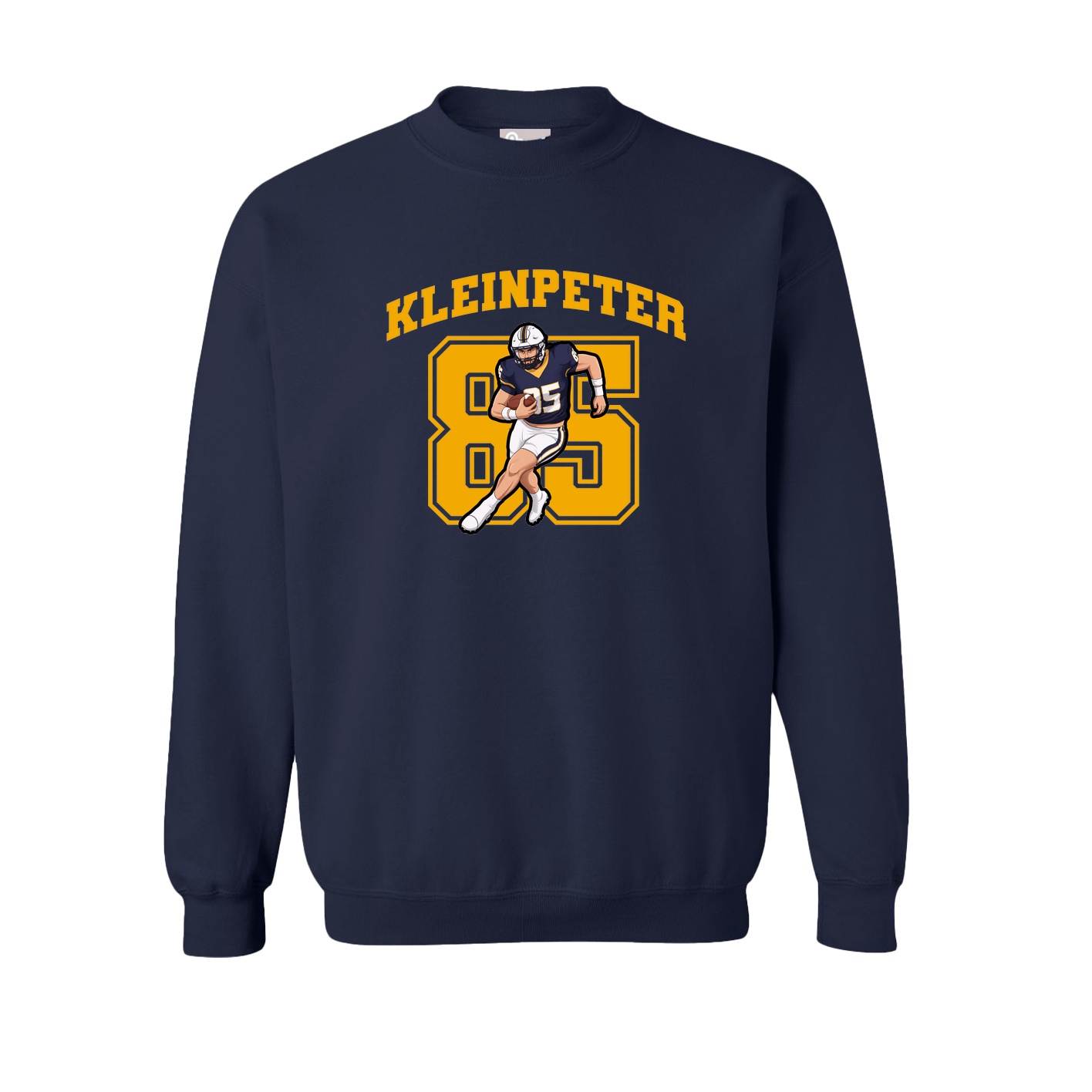 Fleece Crew — Number in Navy