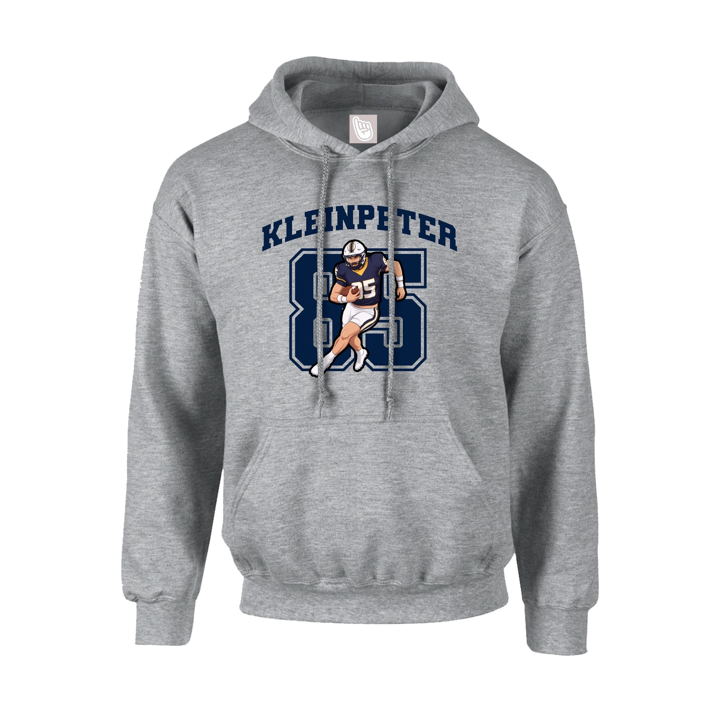 Youth Hoodie — Number in Grey