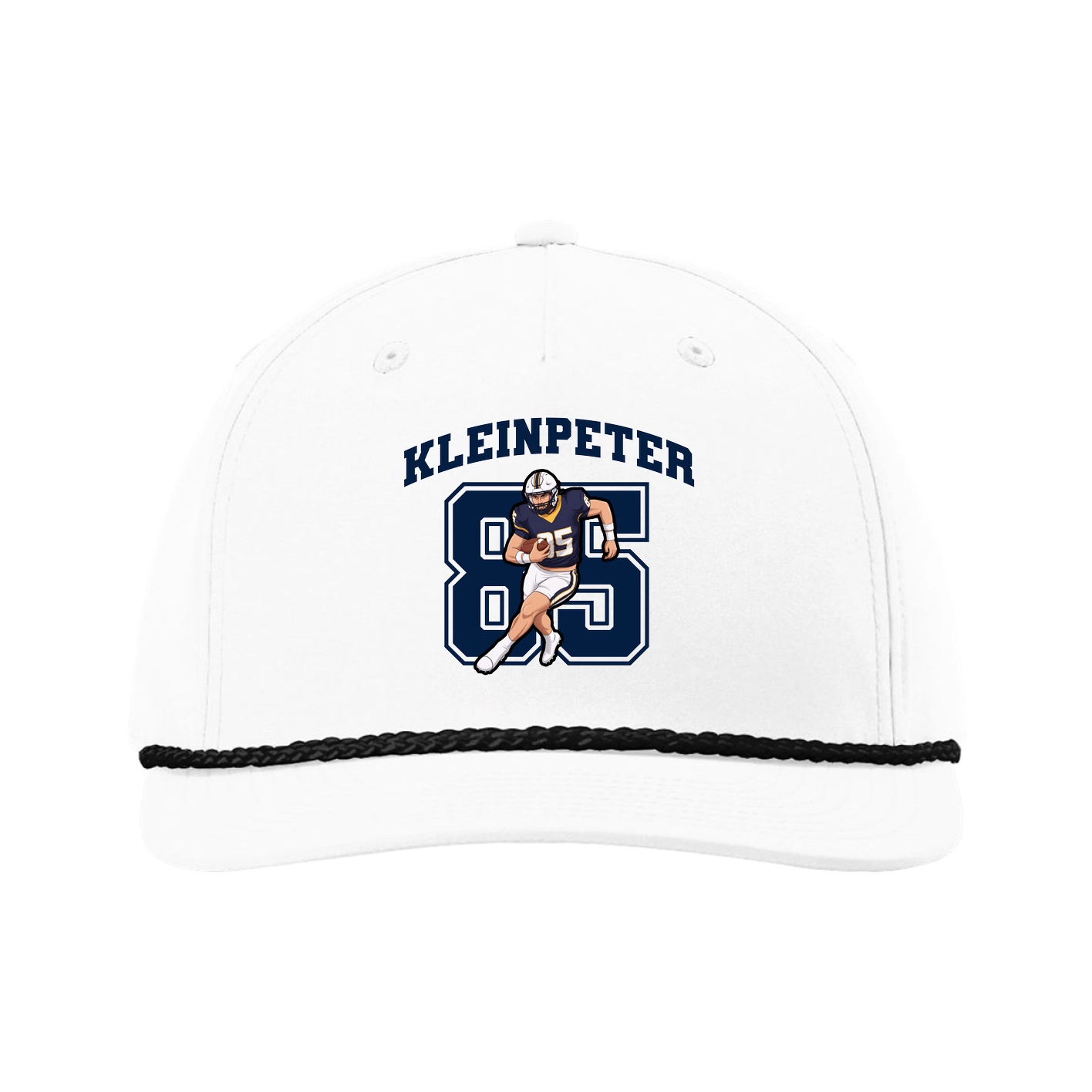 Five-Panel Classic Rope Cap — Number in White