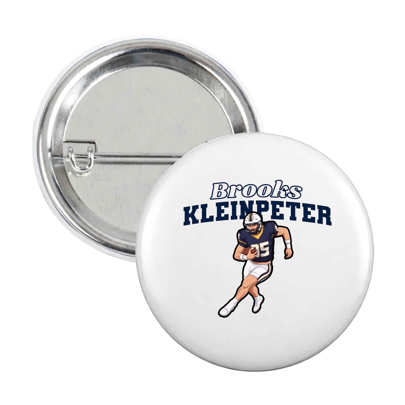 Game Day Button — Name Arch in White
