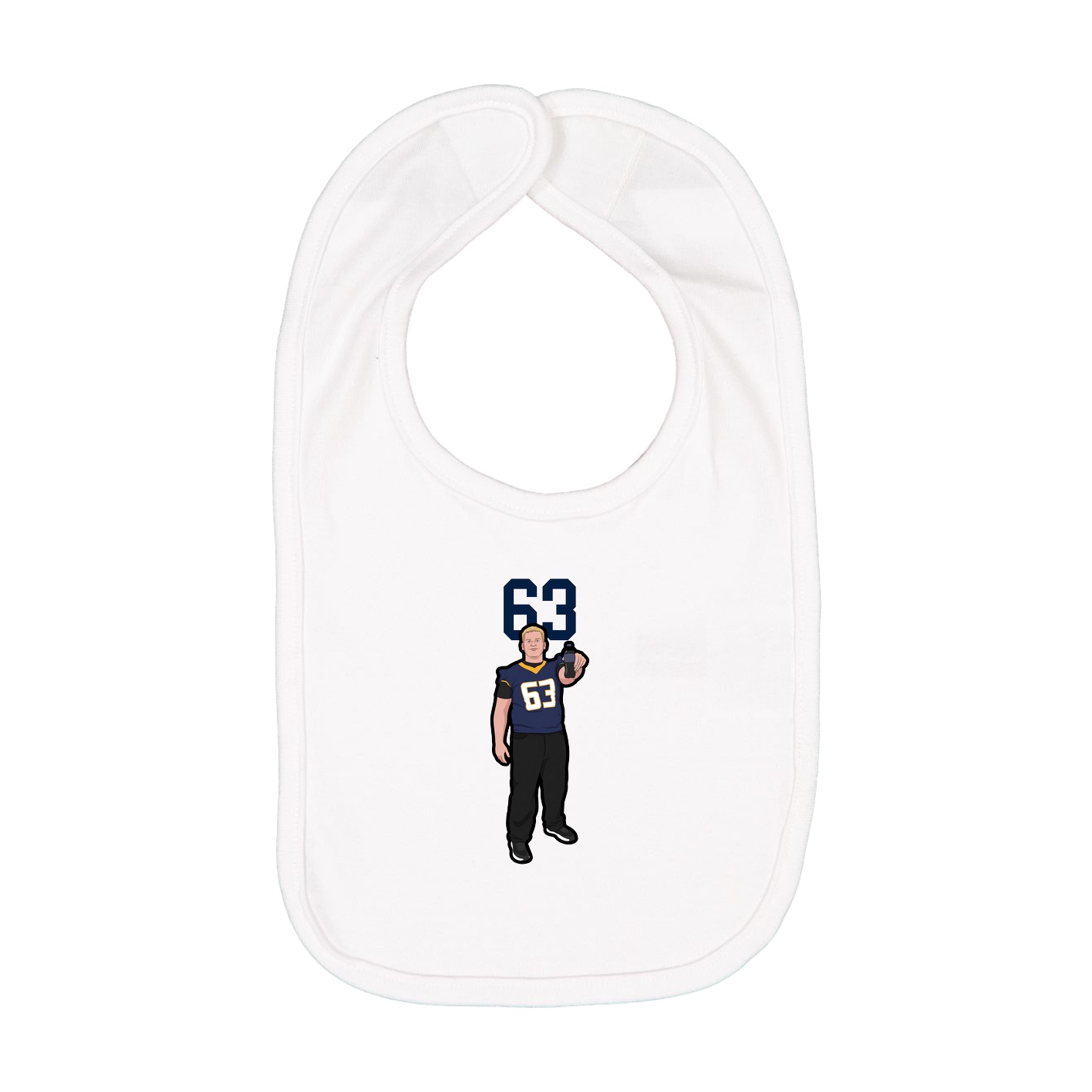Infant Bib — Number Top in White