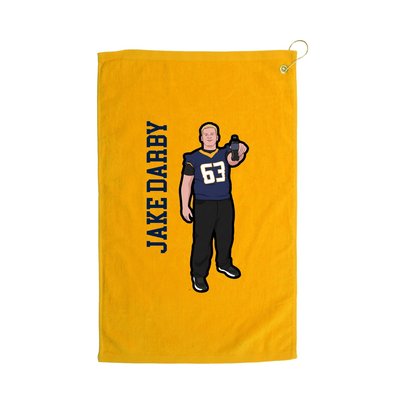 Golf Towel — Name Vertical in Gold