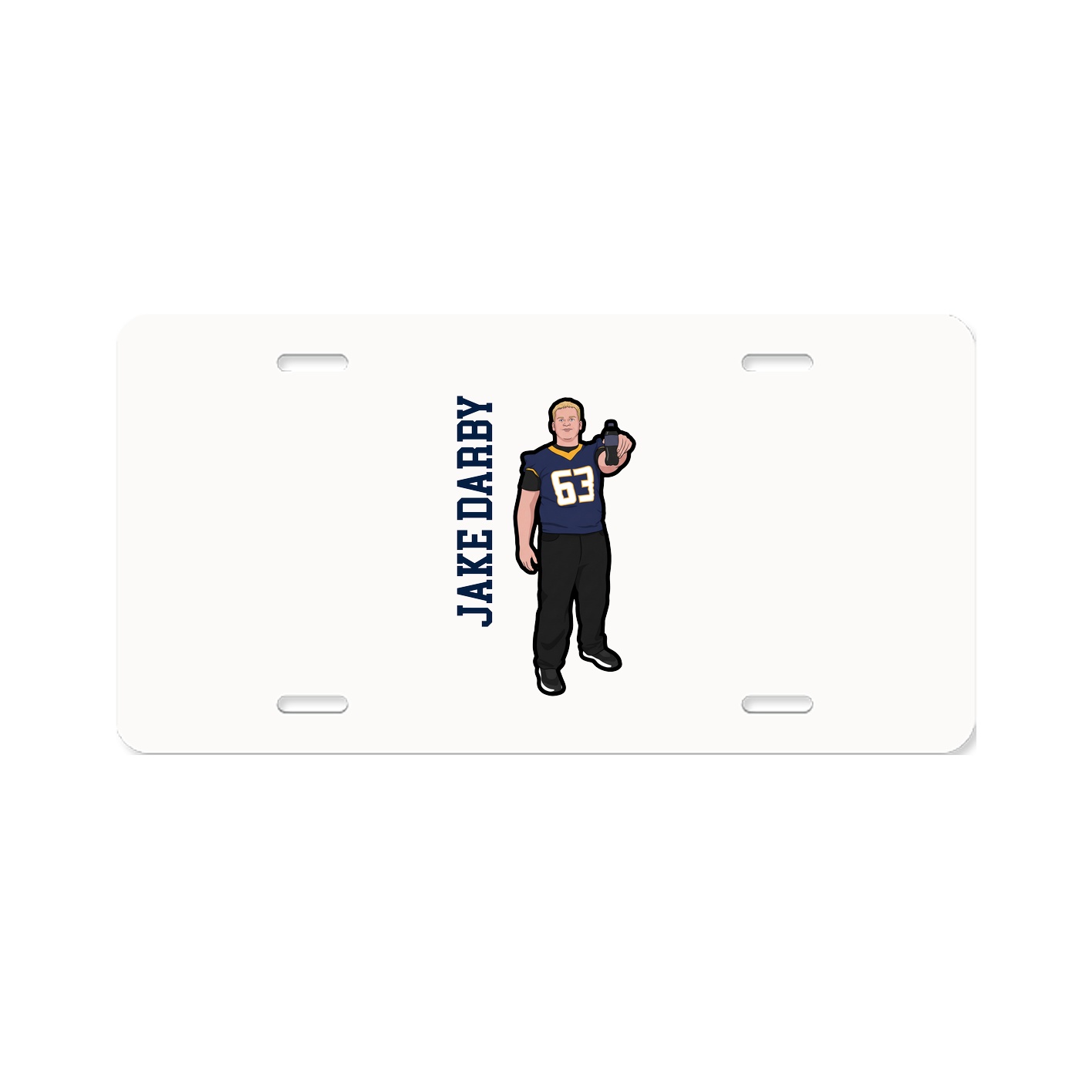License Plate — Name Vertical in Classic