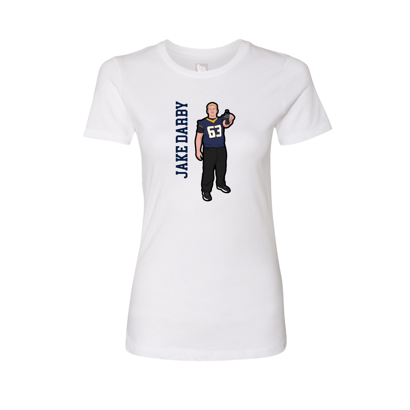 Fitted Women's Tee — Name Vertical in White