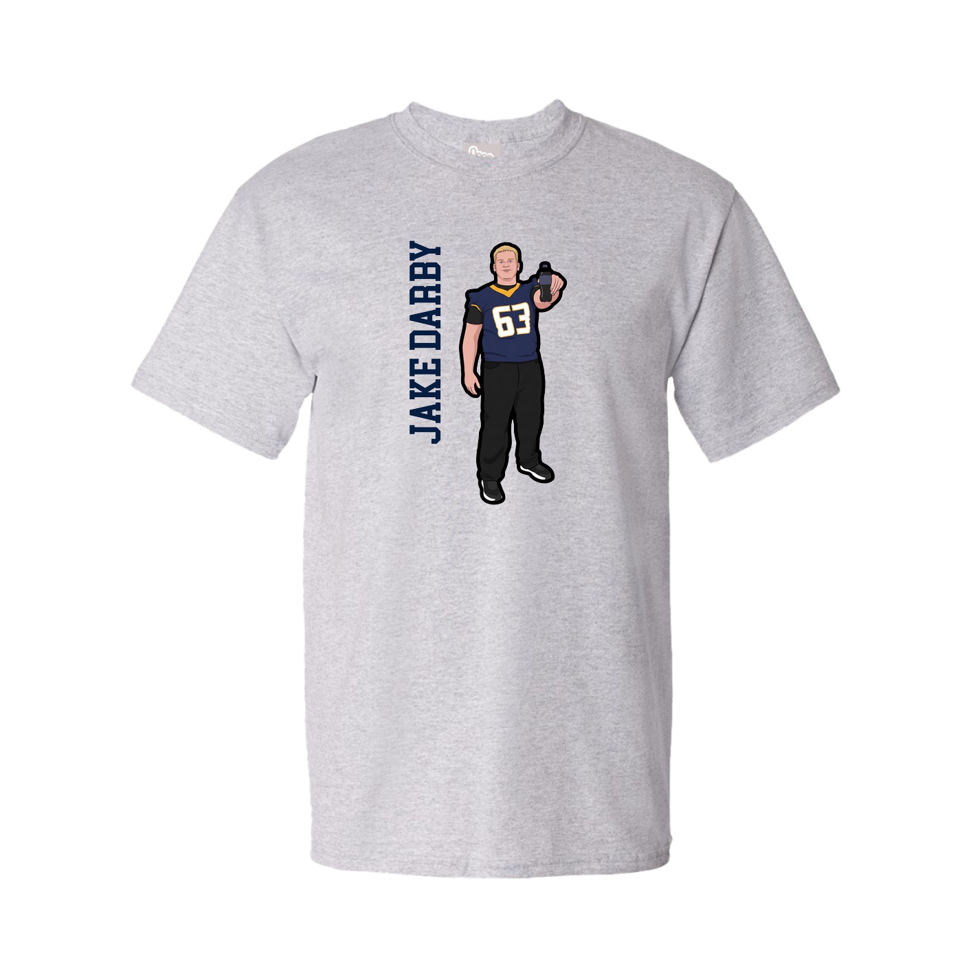 Youth Tee — Name Vertical in Grey