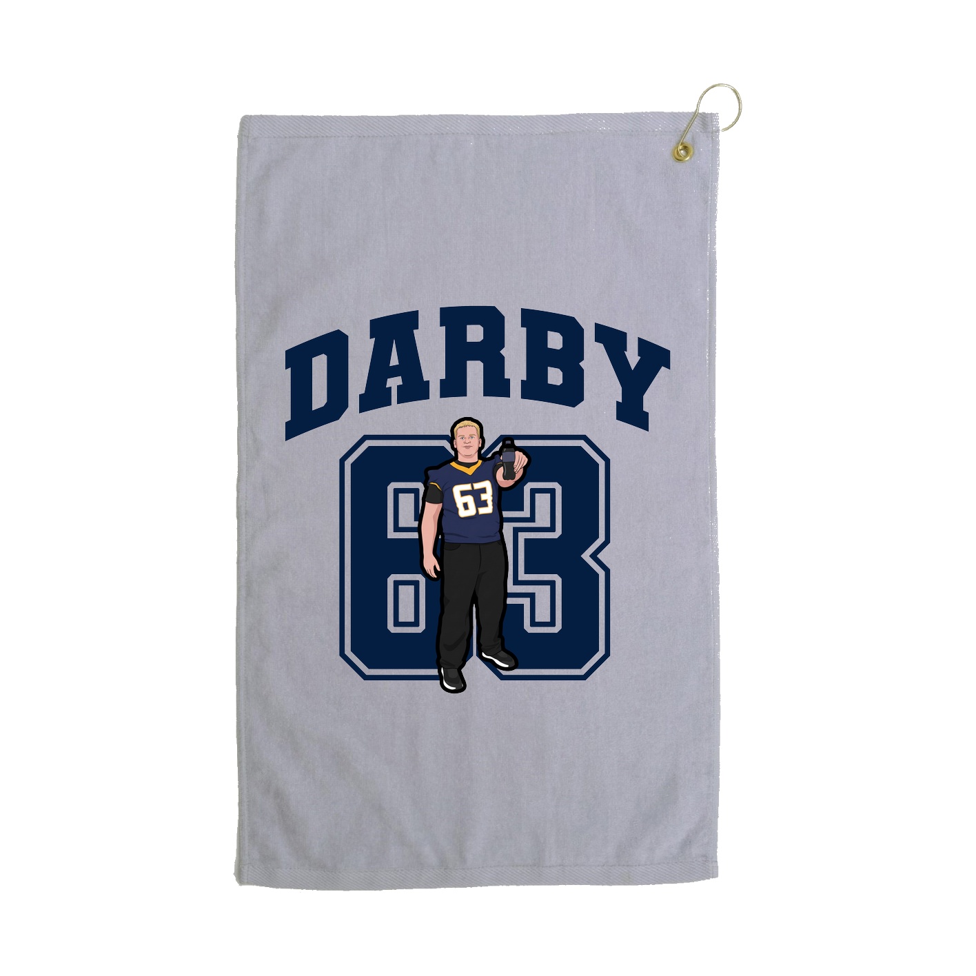 Golf Towel — Number in Grey