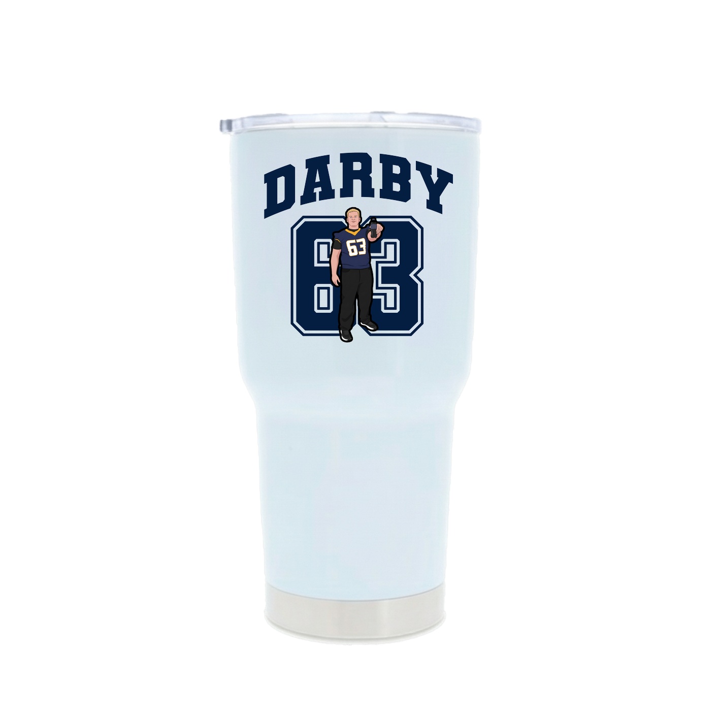 30oz Stainless Steel Tumbler — Number in White