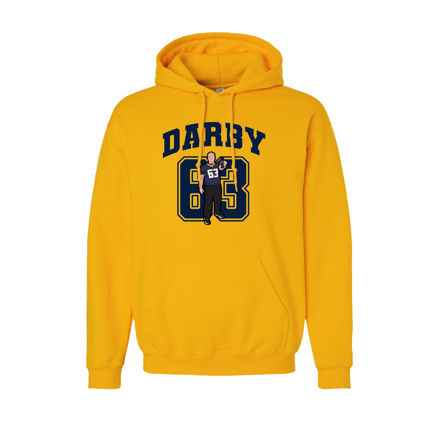 Youth Hoodie — Number in Gold