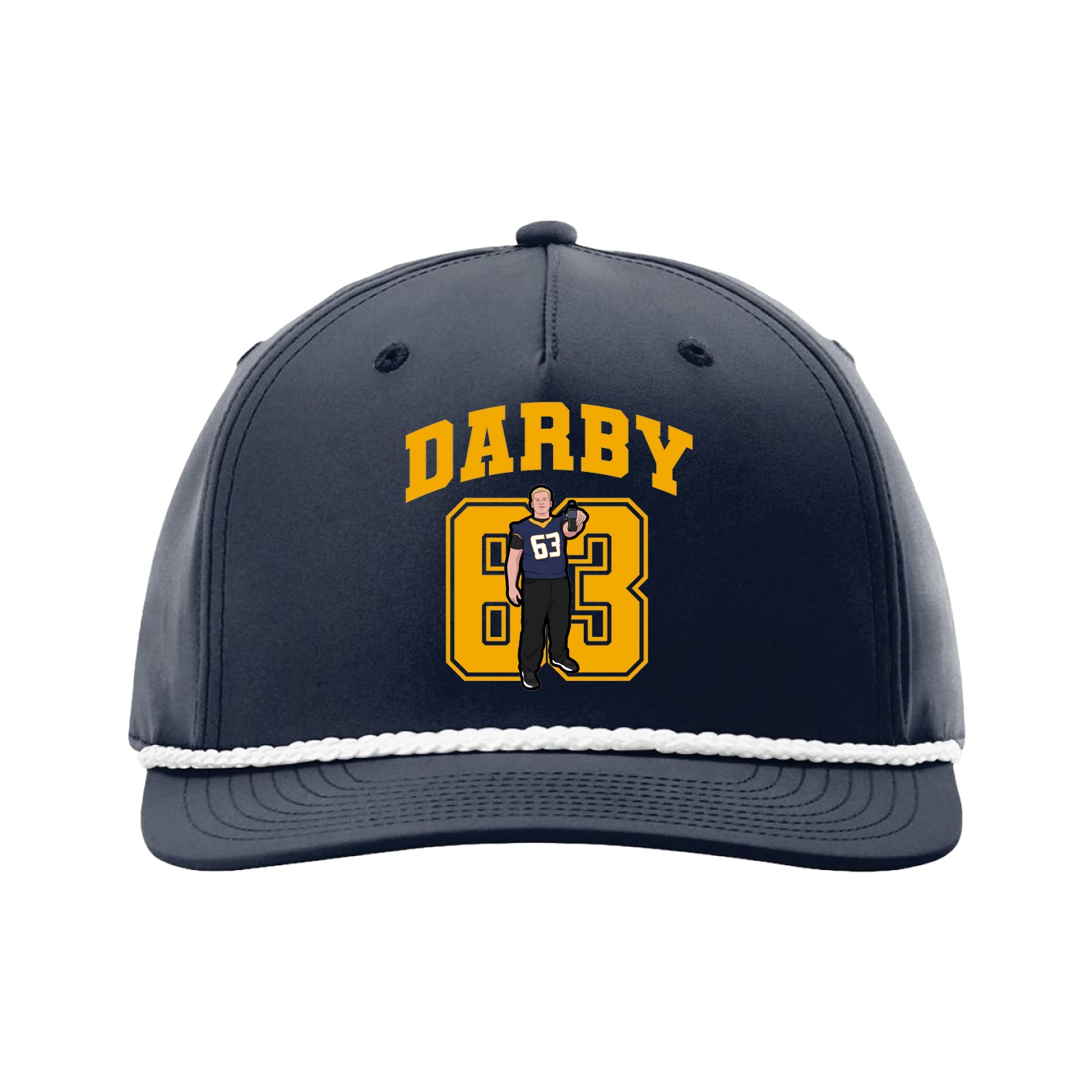Five-Panel Classic Rope Cap — Number in Navy
