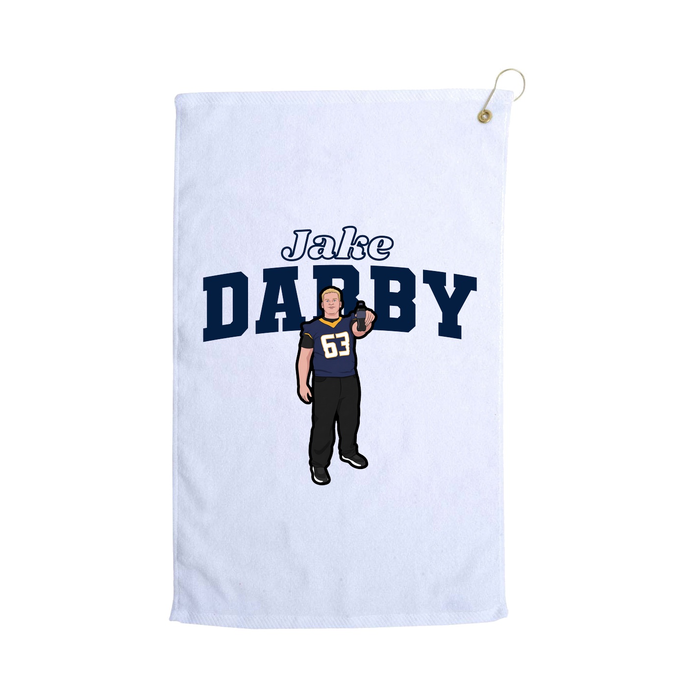 Golf Towel — Name Arch in White