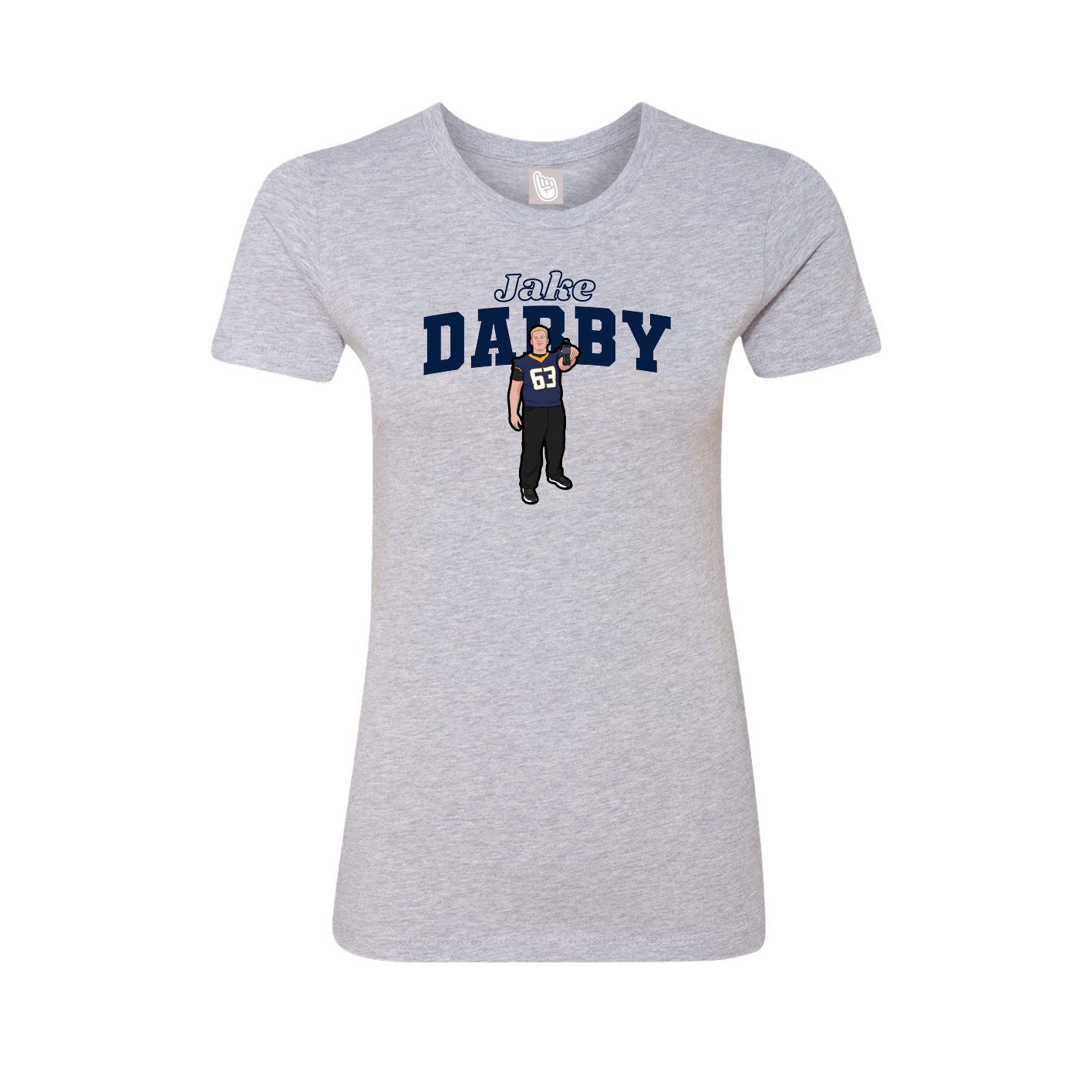 Fitted Women's Tee — Name Arch in Grey