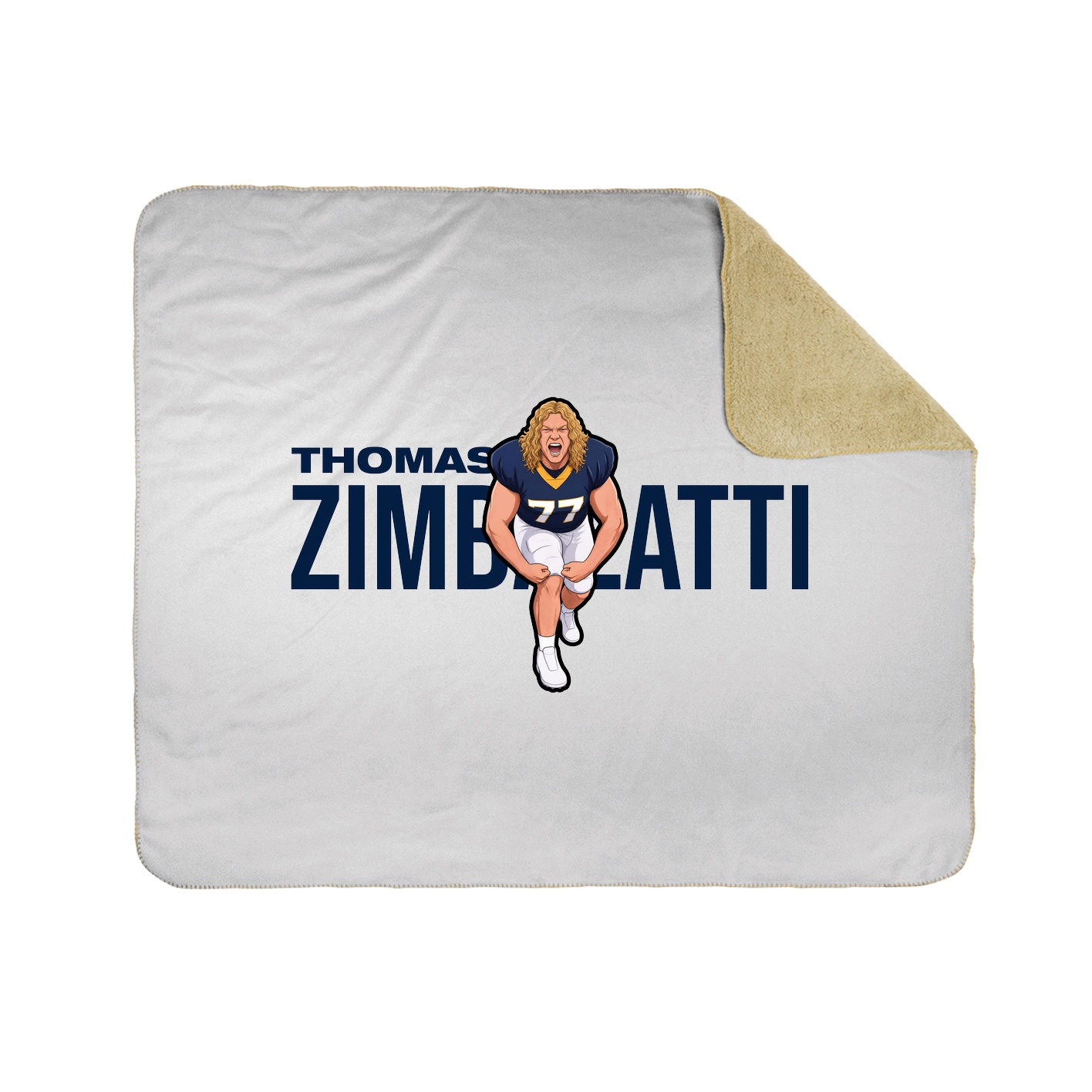 Throw Blanket — Player Name in White