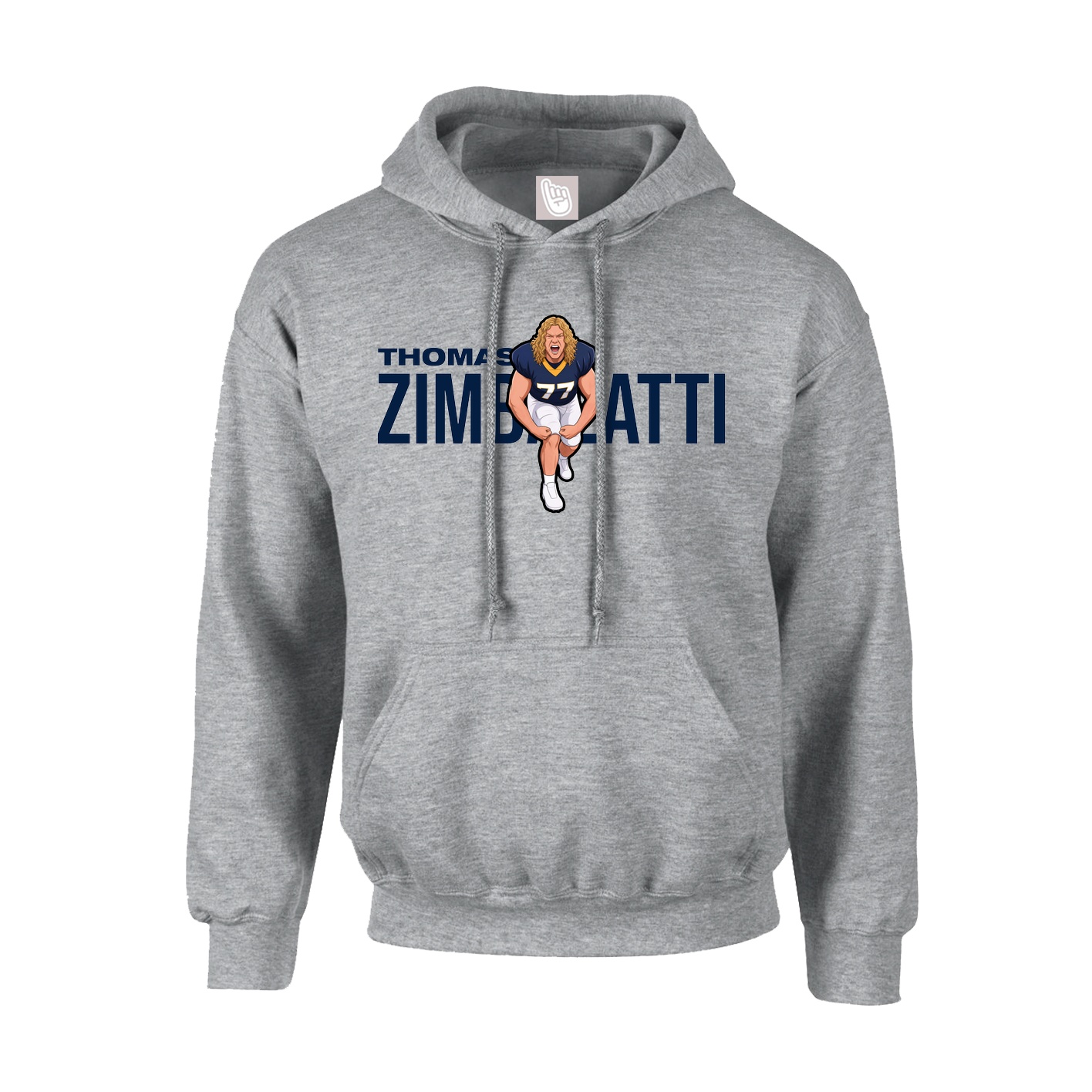 Youth Hoodie — Player Name in Grey