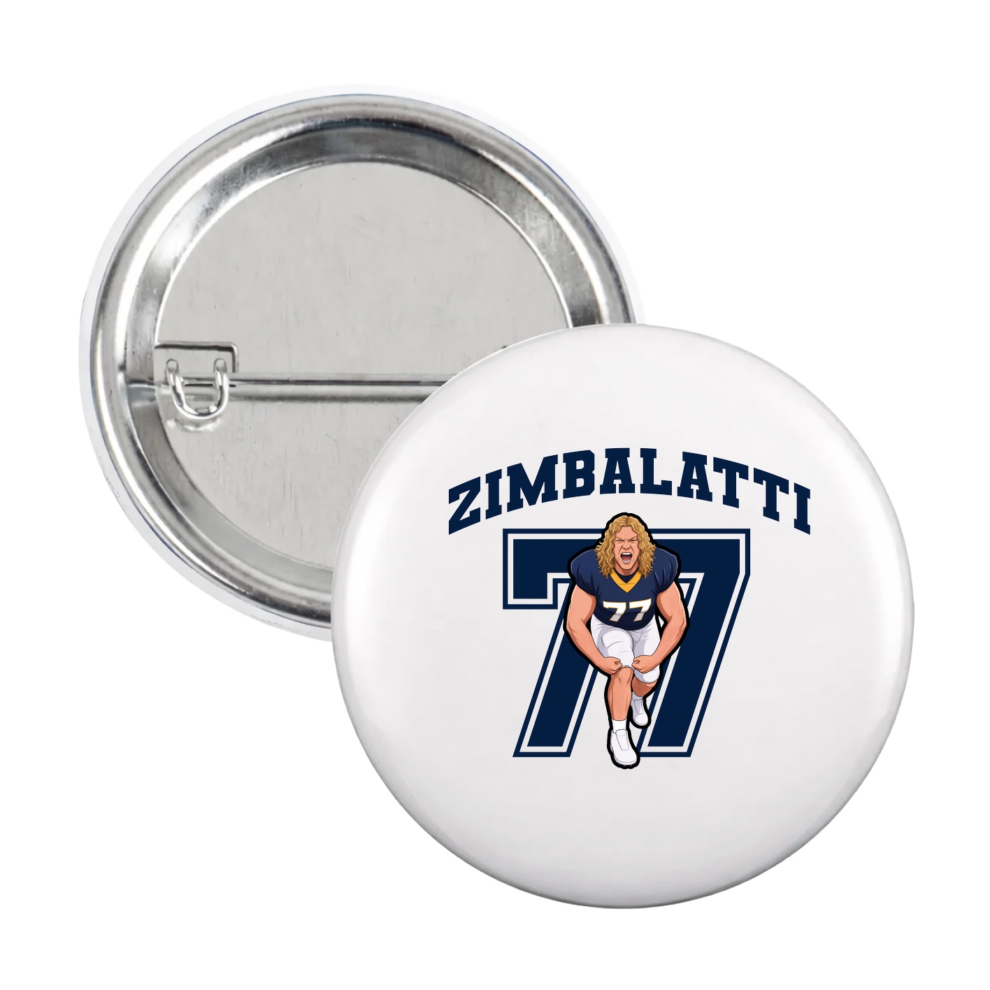 Game Day Button — Number in White